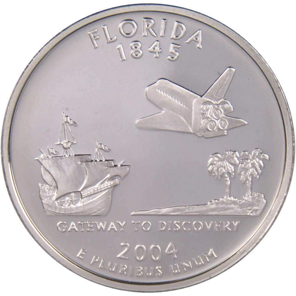 2004 S Florida State Silver Quarter Proof 25c Coin Collectible