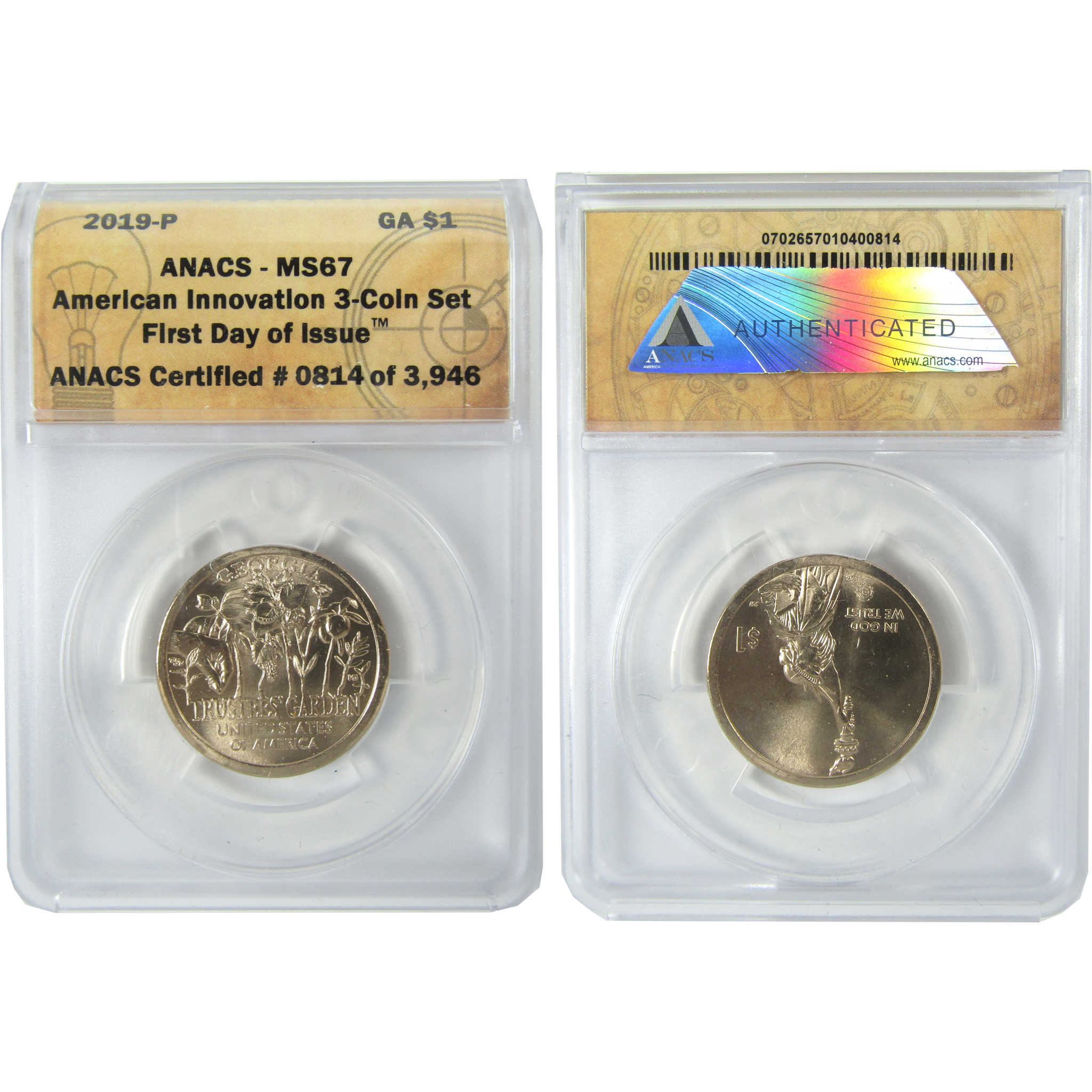 2019 PDS Trustee's Garden Innovation Dollar Coin Set ANACS SKU:CPC9370