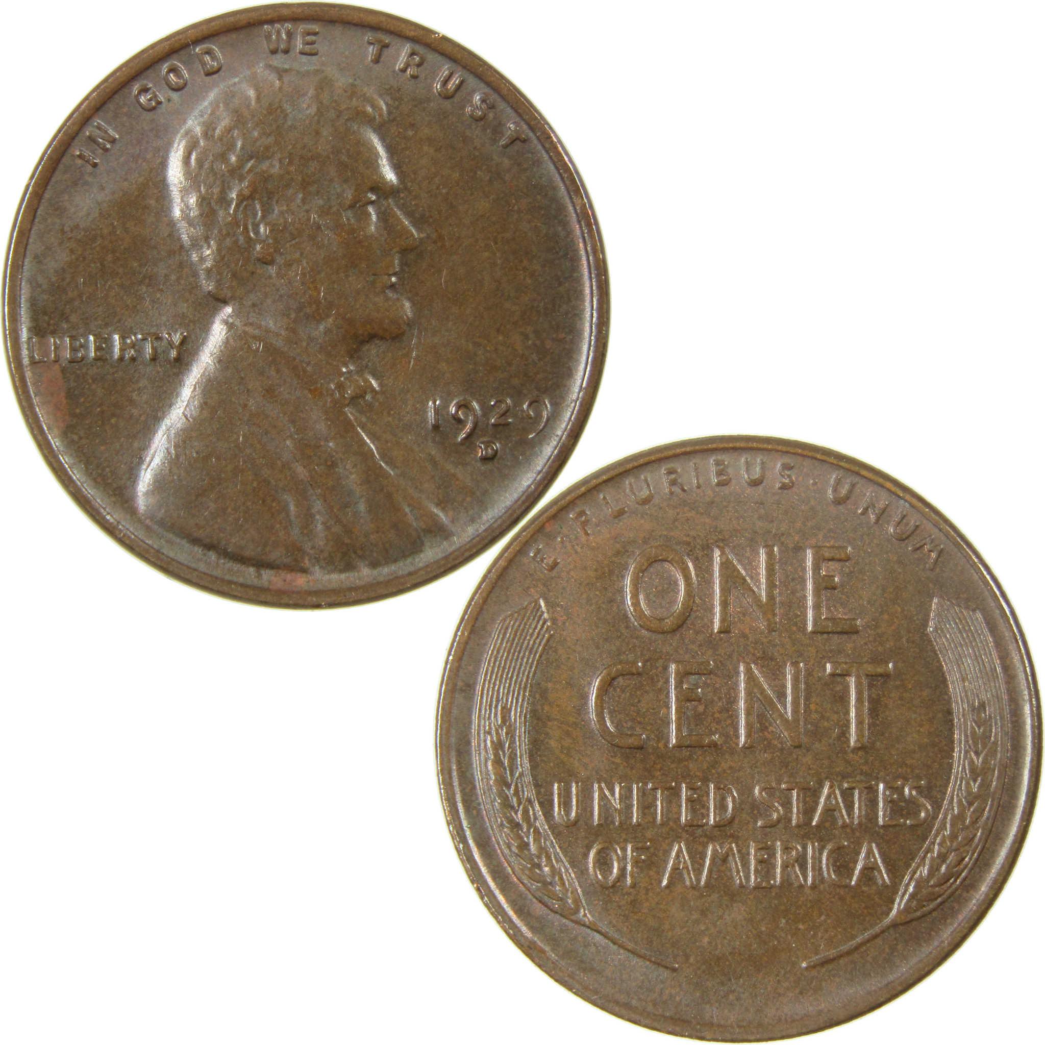 1929 D Lincoln Wheat Cent CH AU Choice About Uncirculated SKU:I27658