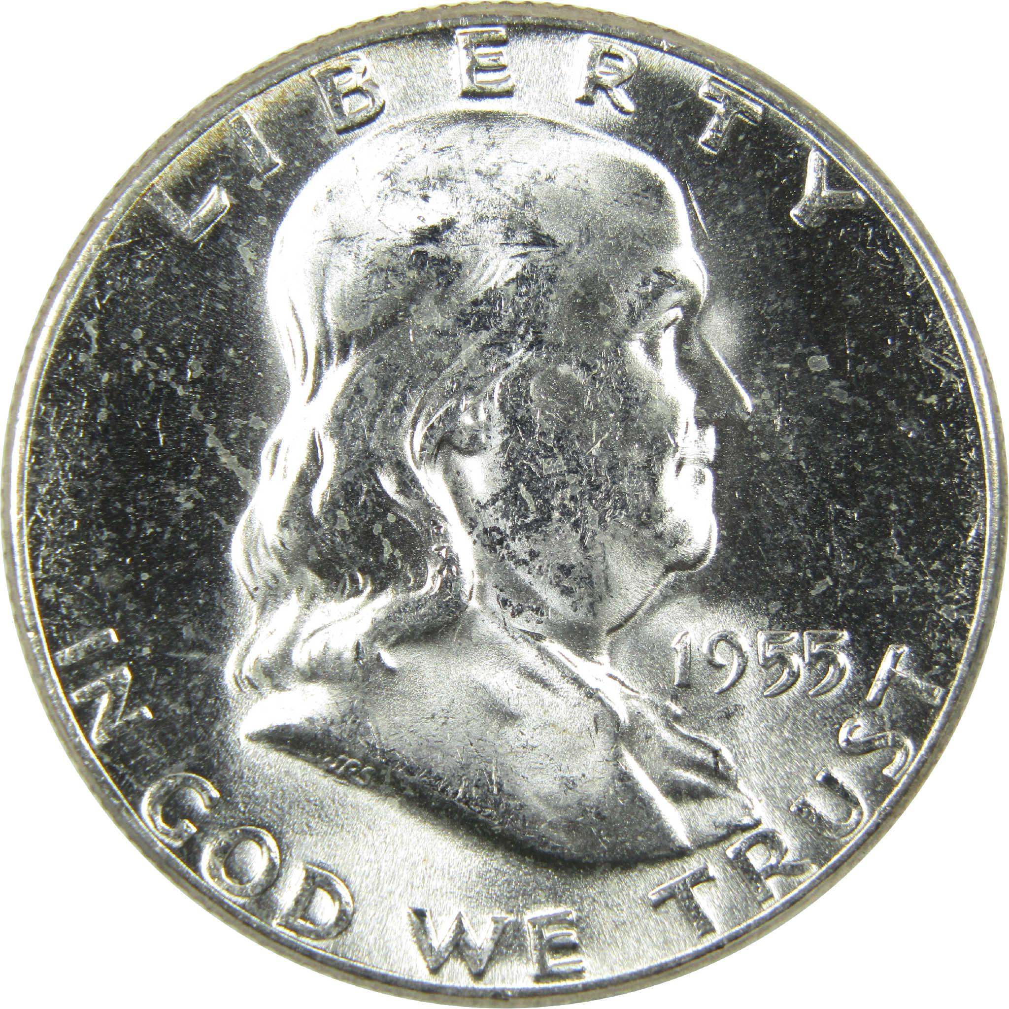 1955 Franklin Silver Half Dollar Uncirculated Mint State 50c Coin