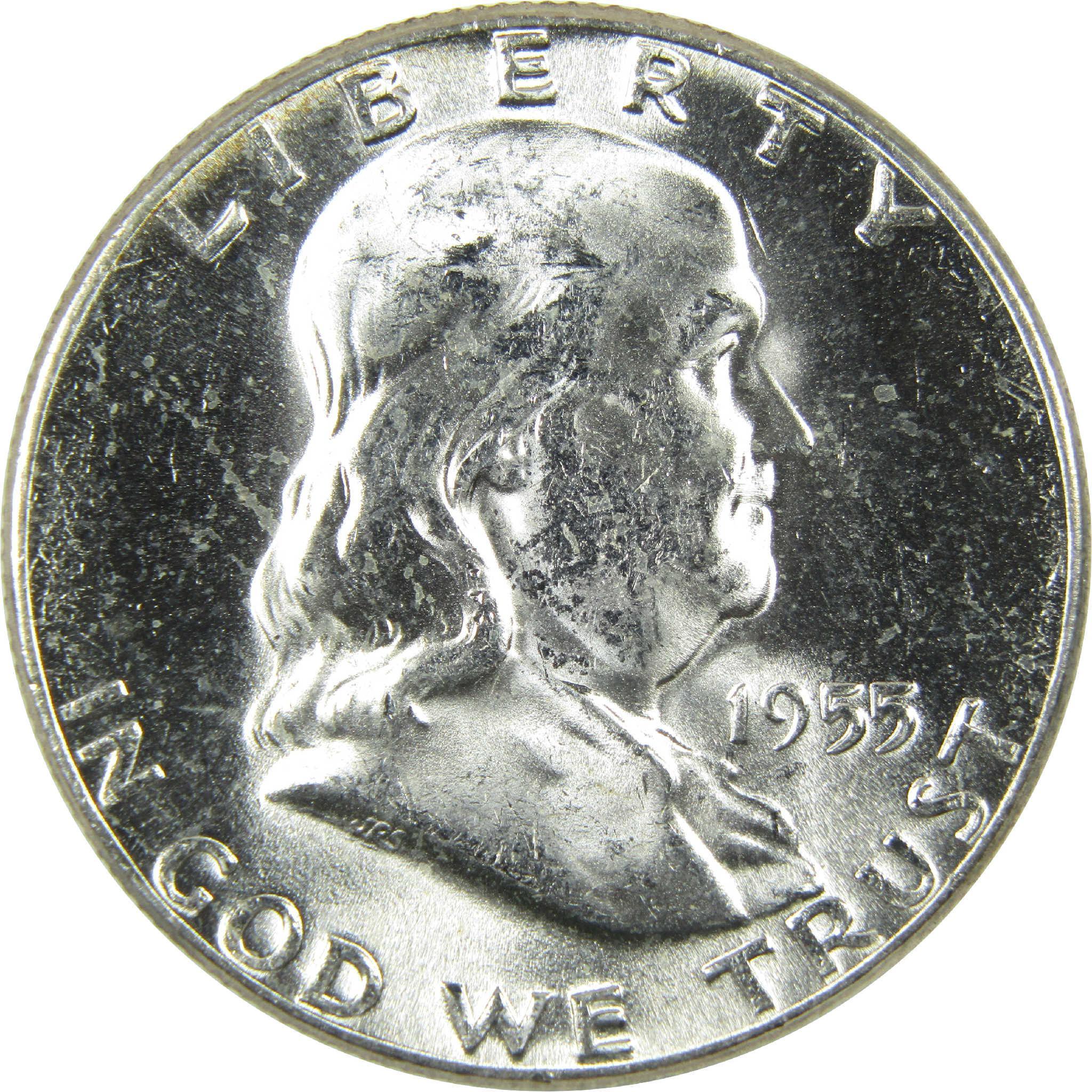 1955 Franklin Silver Half Dollar Uncirculated Mint State 50c Coin