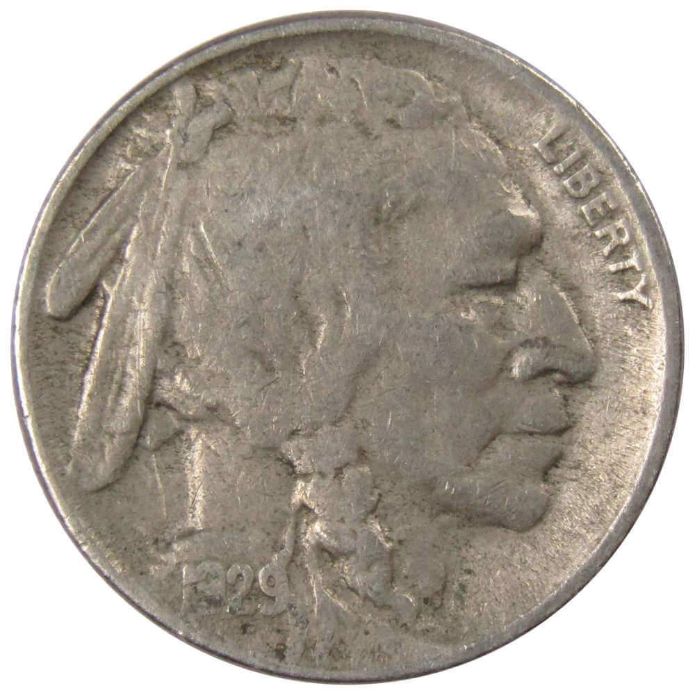 1929 S Indian Head Buffalo Nickel F Fine 5c Coin