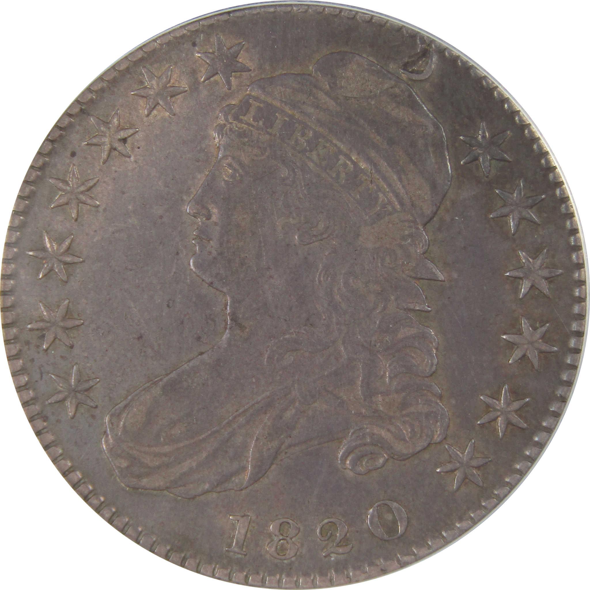 1820 Curl Base 2 Sm Date Capped Bust 50C VF 35 Details ANACS SKU:CP172