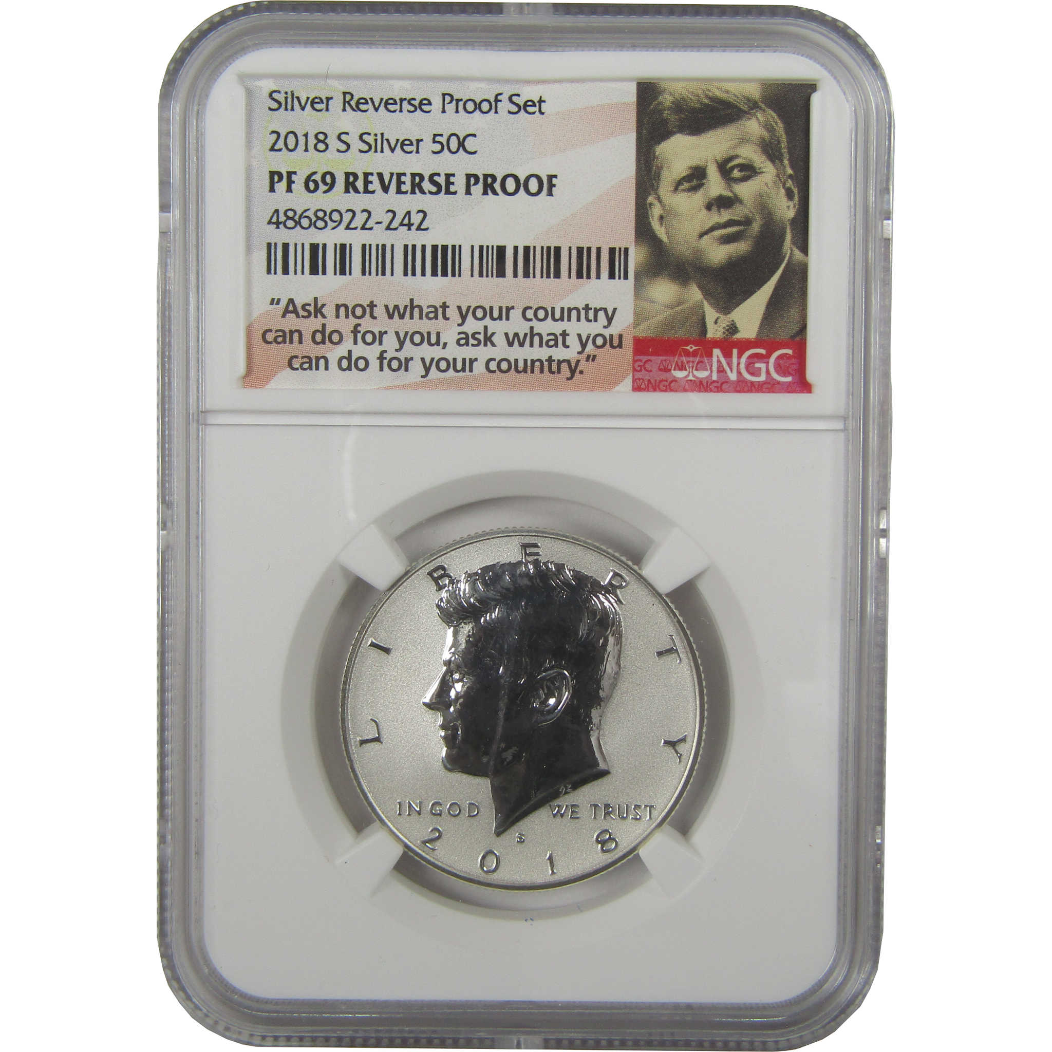 2018 S Kennedy Half Dollar PF 69 NGC Silver Reverse Proof SKU:CPC0744