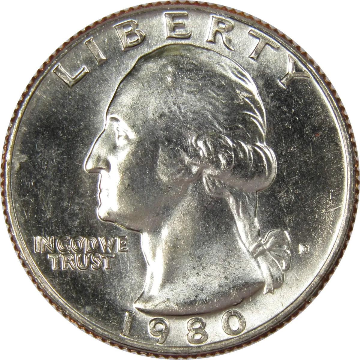 1980 D Washington Quarter Clad Uncirculated Mint State 25c Coin