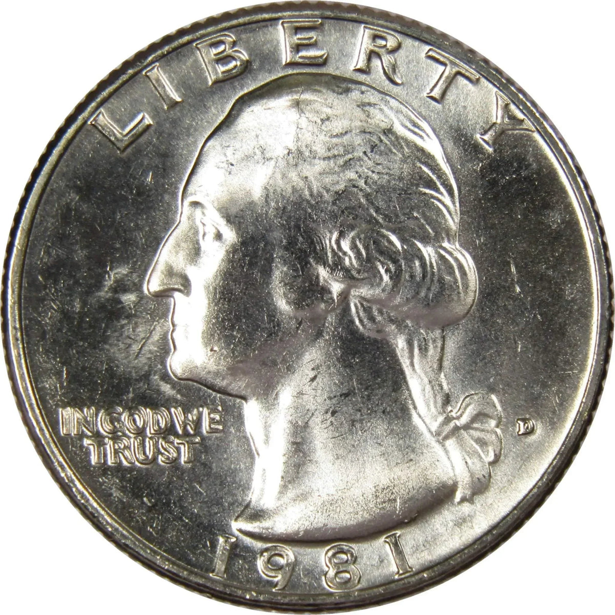 1981 D Washington Quarter Clad Uncirculated Mint State 25c Coin
