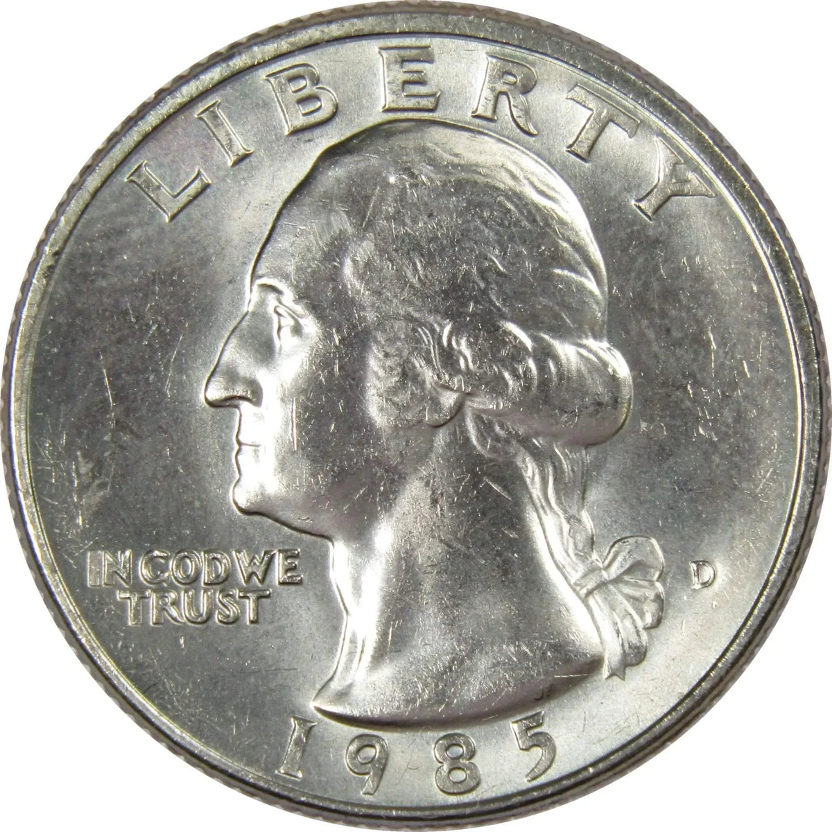 1985 D Washington Quarter Clad Uncirculated Mint State 25c Coin