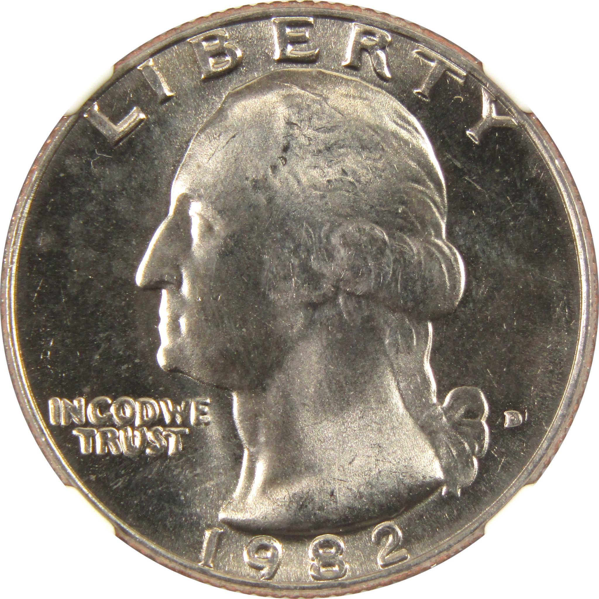 1982 D Washington Quarter MS 67 NGC Clad 25c Uncirculated SKU:I9550