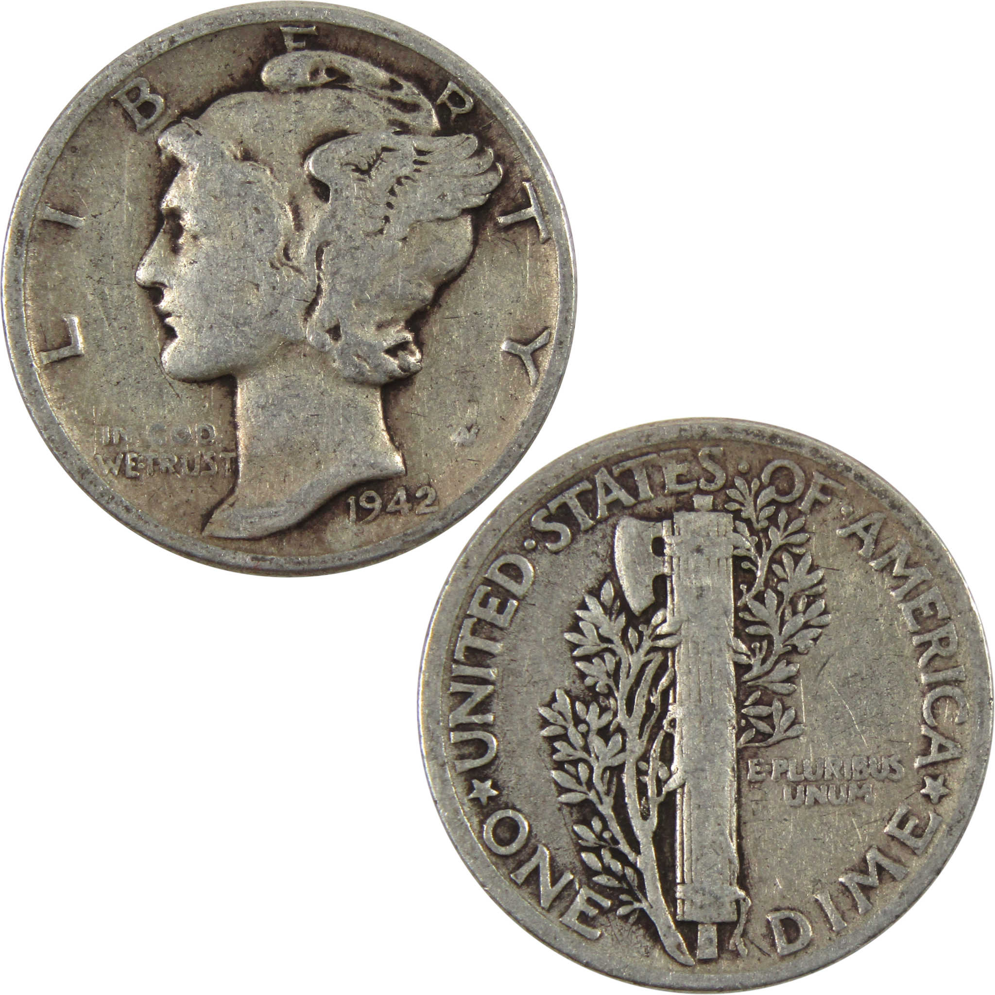 1942 Mercury Dime AG About Good 90% Silver 10c Coin