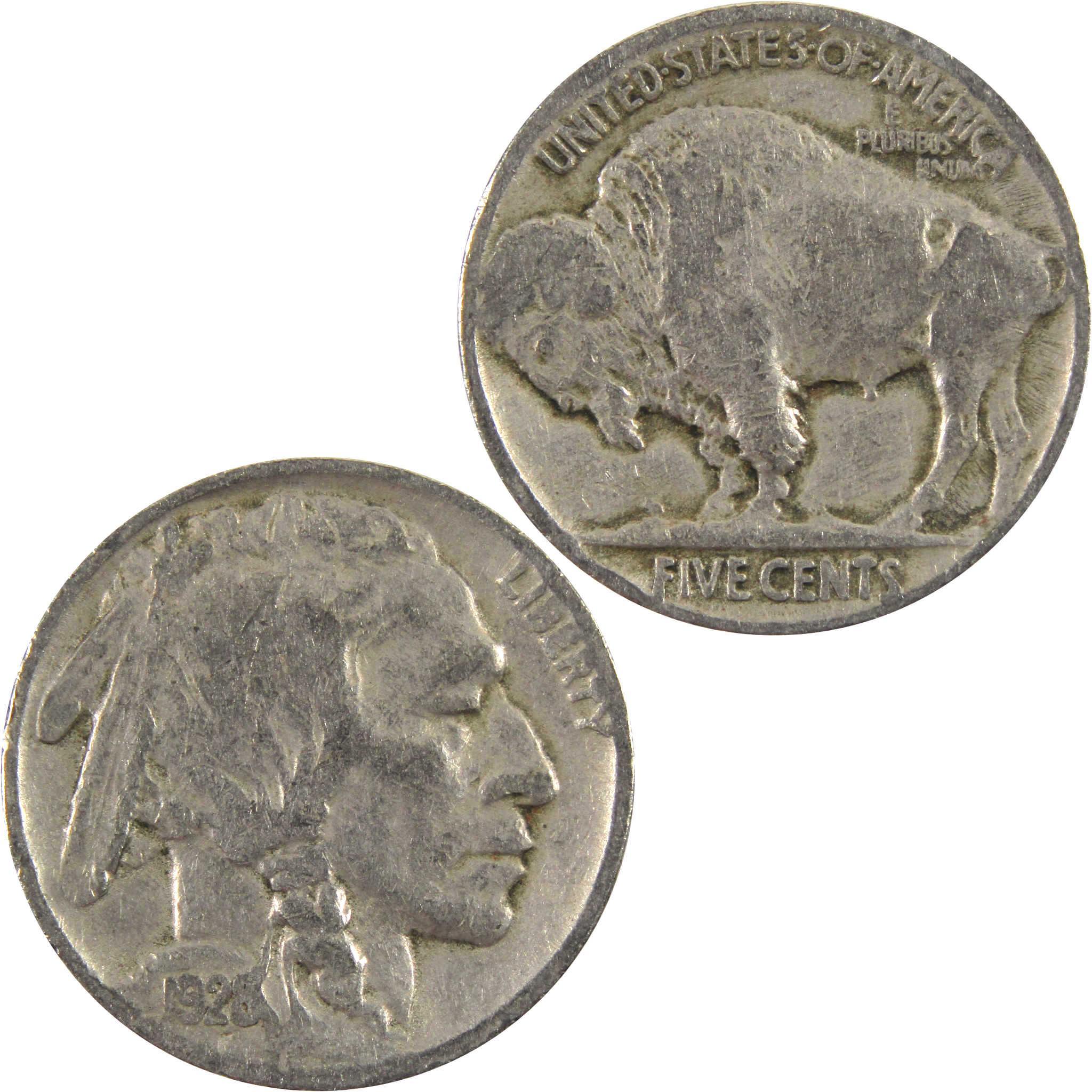 1928 Indian Head Buffalo Nickel AG About Good 5c Coin