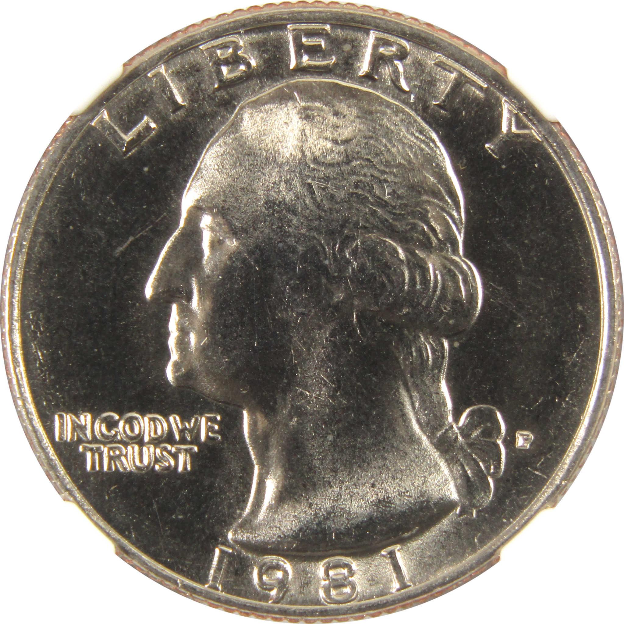 1981 P Washington Quarter MS 67 NGC Clad 25c Uncirculated SKU:I9539