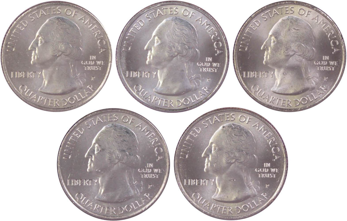 2010 P Quarter 5 Coin Set Clad Uncirculated Mint State 25c Collectible