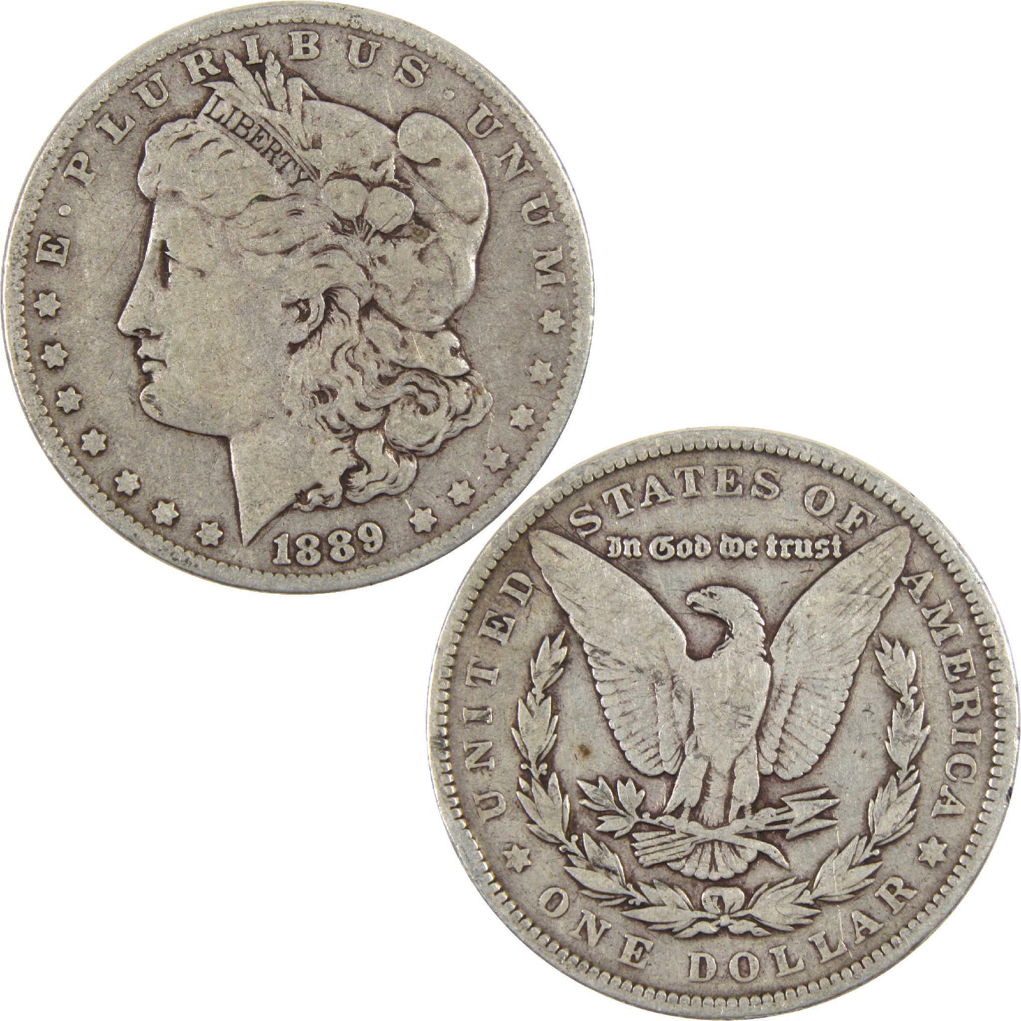 1889 Morgan Dollar VG Very Good Silver $1 Coin - Morgan coin - Morgan silver dollar - Morgan silver dollar for sale - Profile Coins & Collectibles