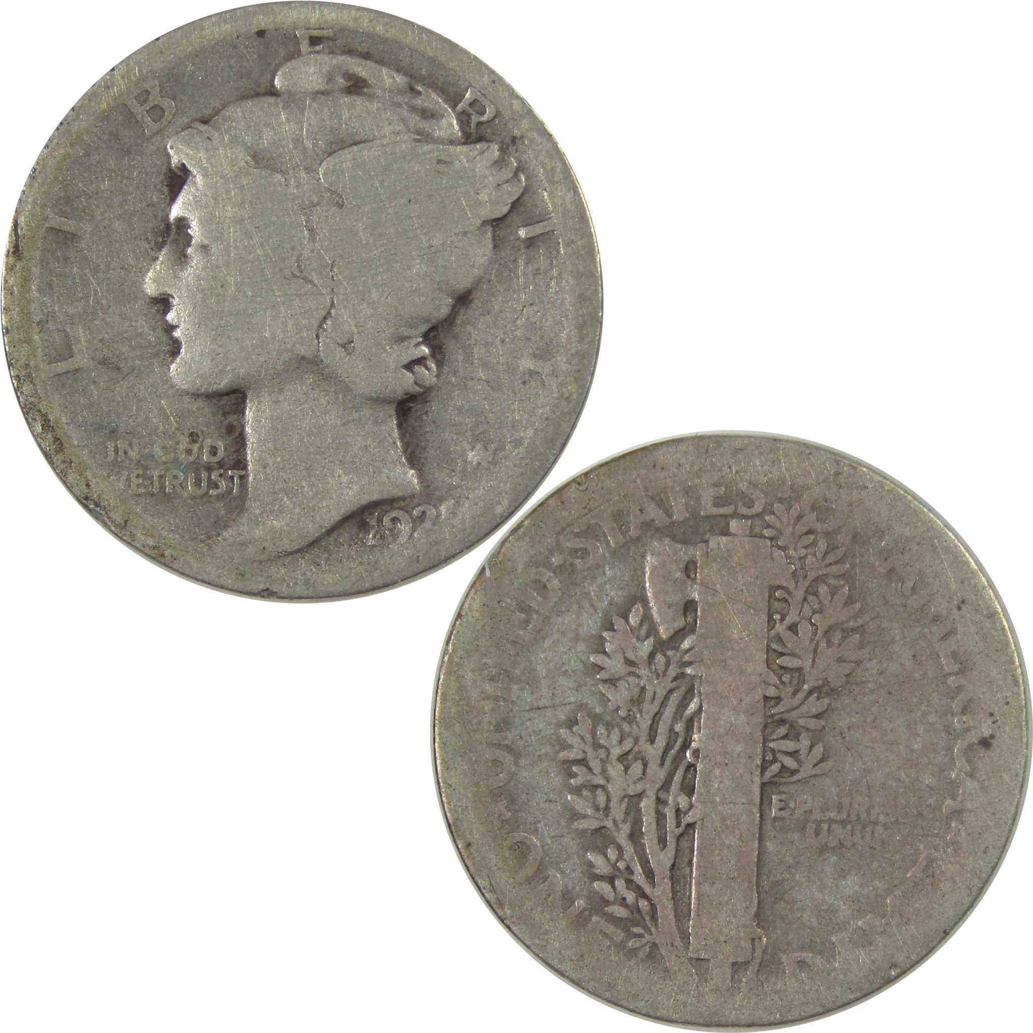 1921 Mercury Dime AG About Good Silver 10c Coin SKU:I23179