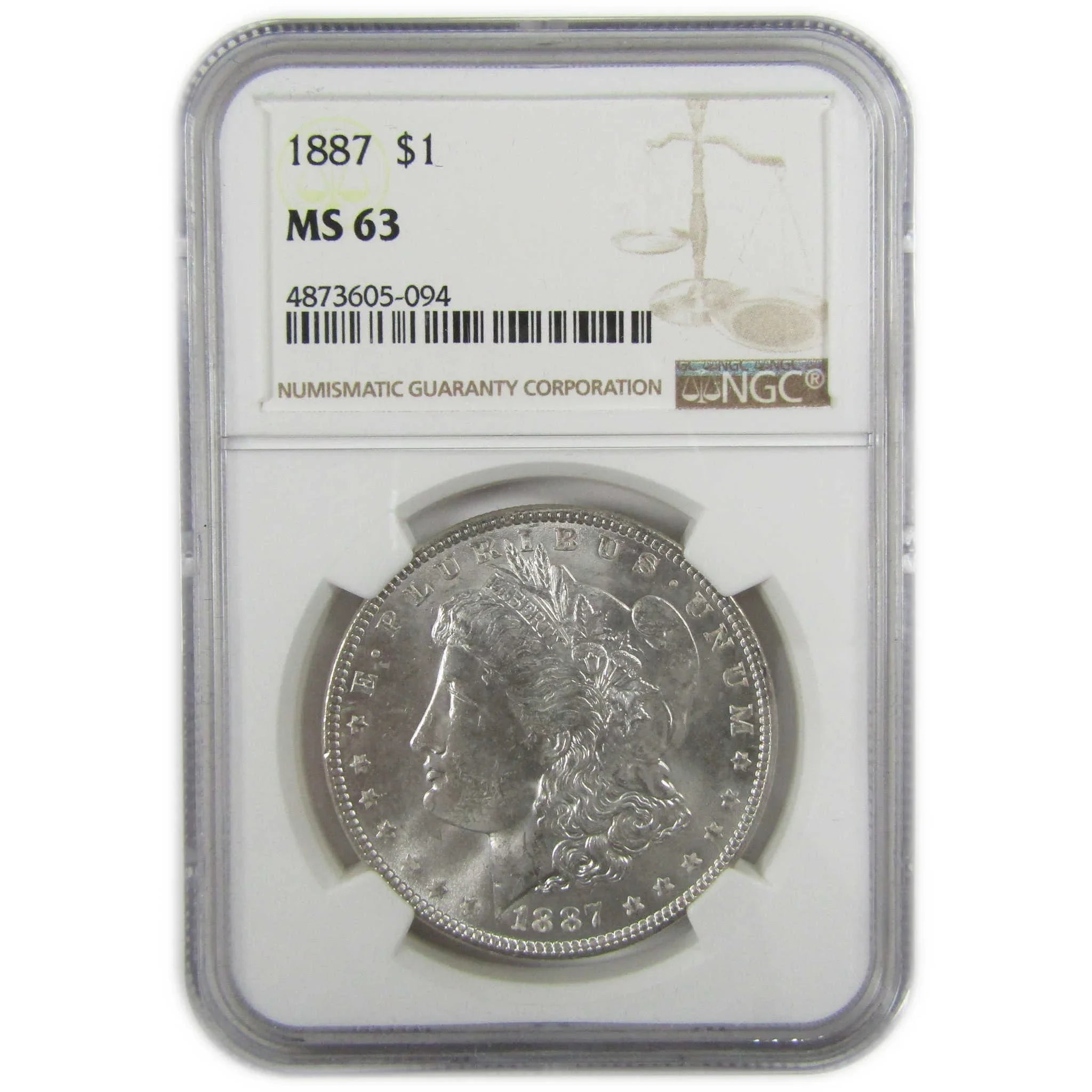 1887 Morgan Silver Dollar MS 63 NGC Uncirculated $1 Coin SKU:CP371 - Morgan coin - Morgan silver dollar - Morgan silver dollar for sale - Profile Coins & Collectibles