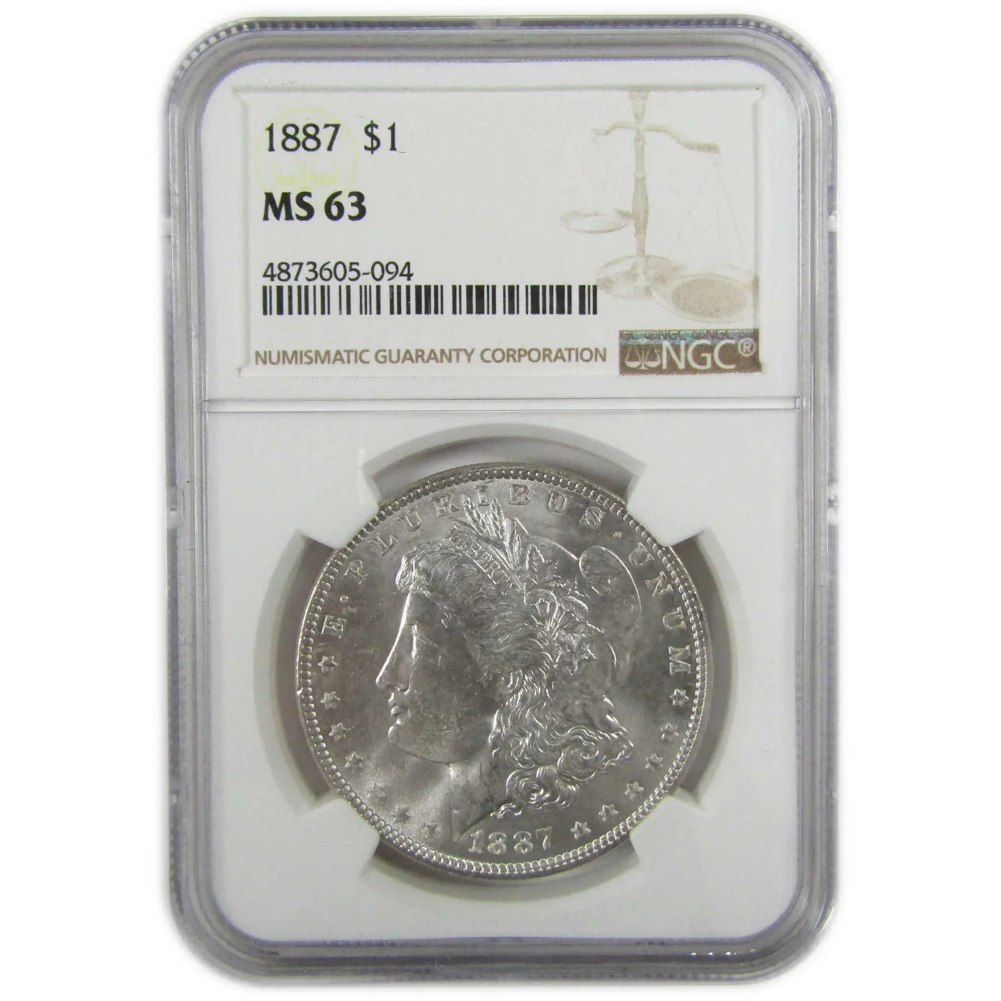 1887 Morgan Silver Dollar MS 63 NGC Uncirculated $1 Coin SKU:CP371 - Morgan coin - Morgan silver dollar - Morgan silver dollar for sale - Profile Coins & Collectibles