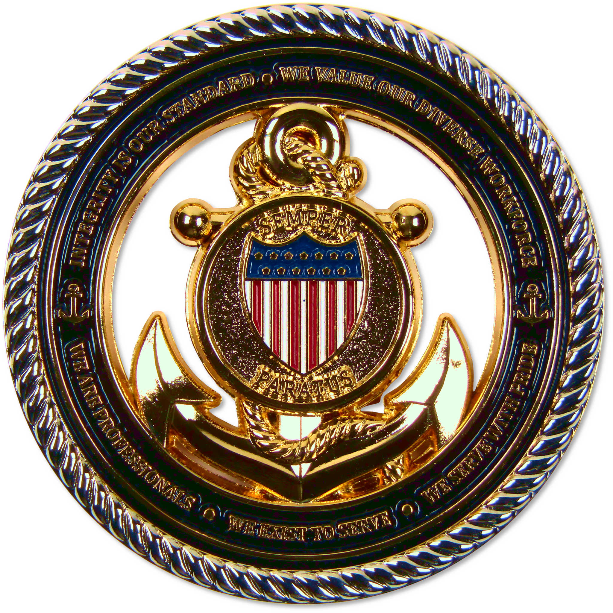 United States Coast Guard Challenge Coin Brass Collectible Enameled Coloring