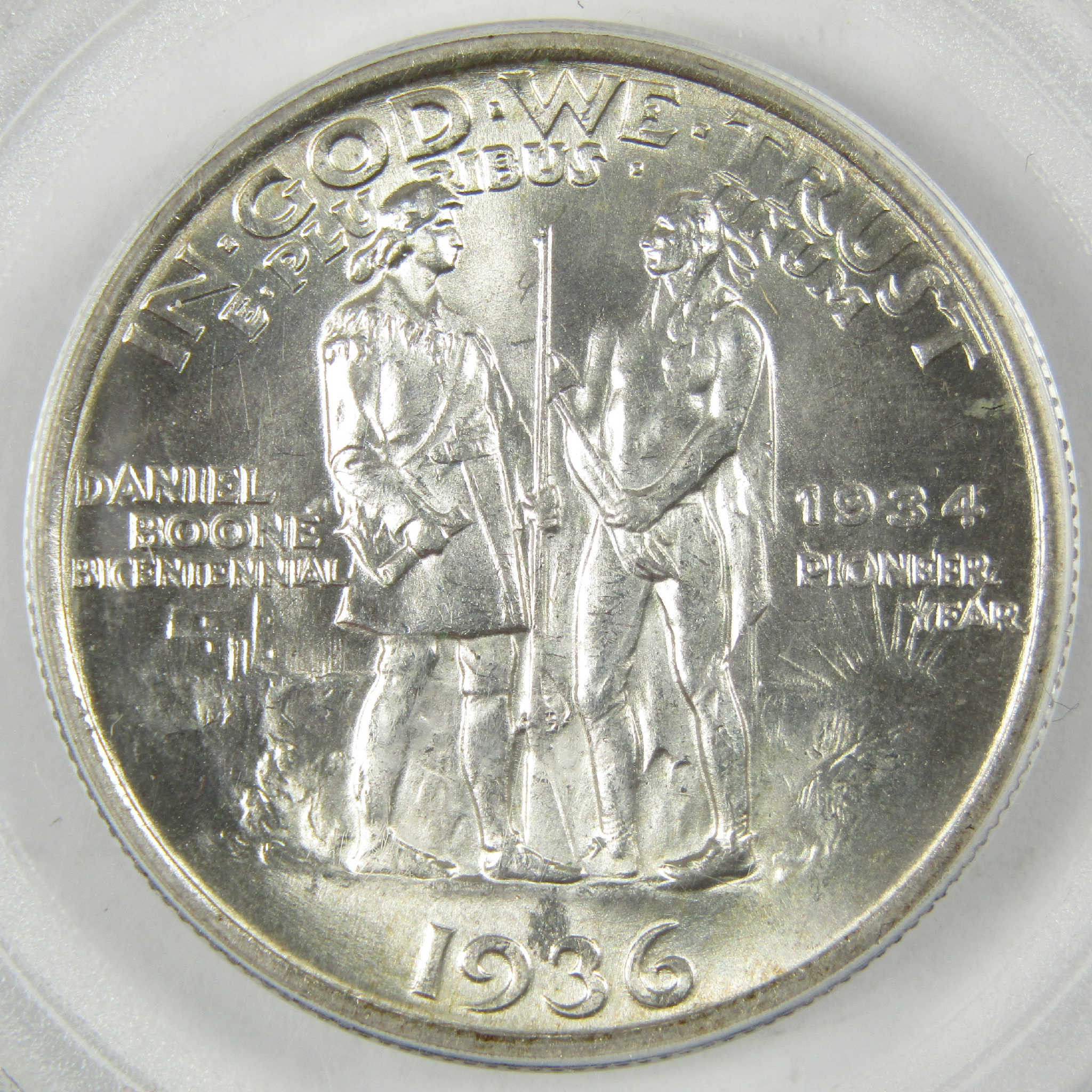 1936 Daniel Boone Commemorative Silver Half Dollar MS 63 PCGS 50c Coin