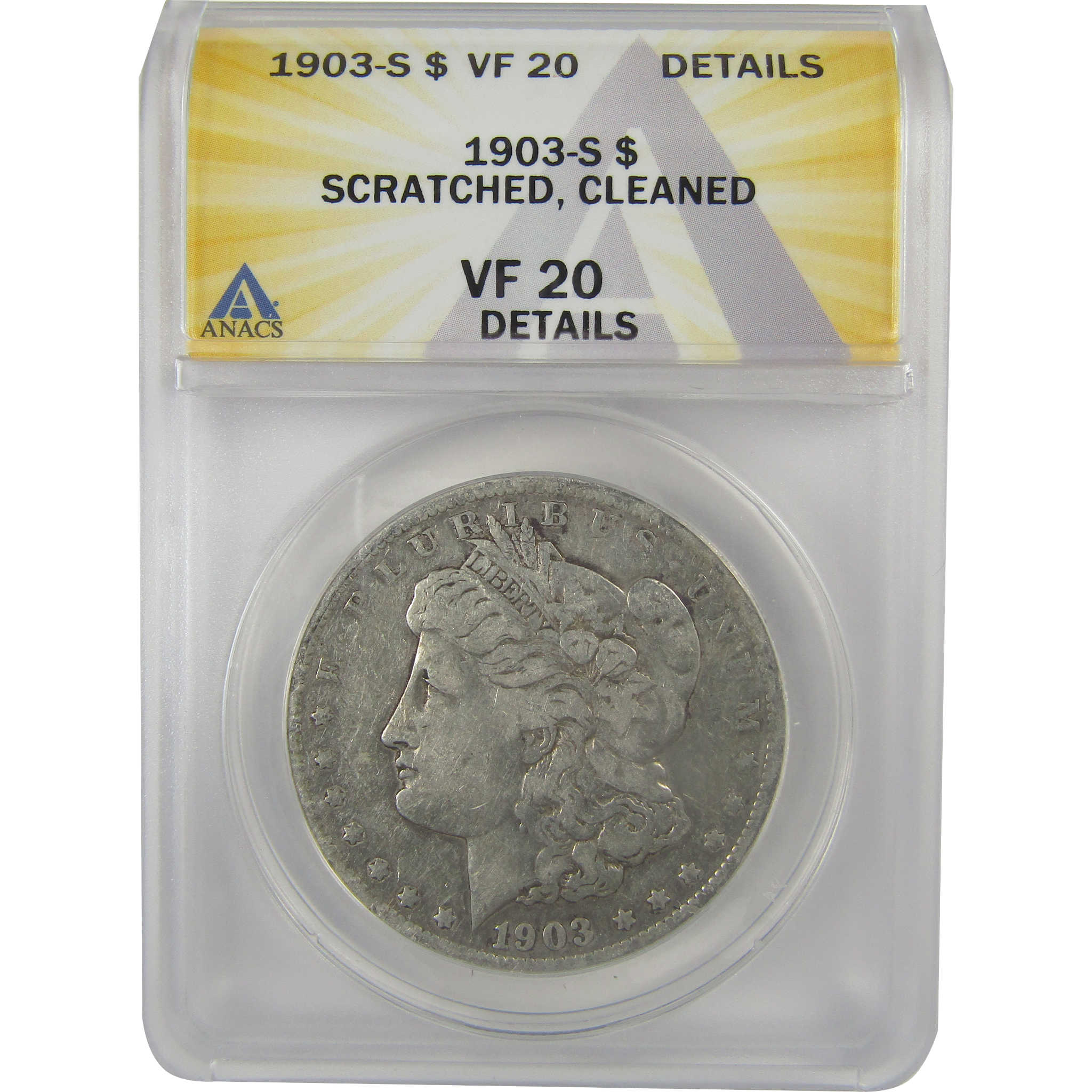 1903 S Morgan Dollar VF 20 Details ANACS Silver $1 Coin SKU:I21722 - Morgan coin - Morgan silver dollar - Morgan silver dollar for sale - Profile Coins & Collectibles