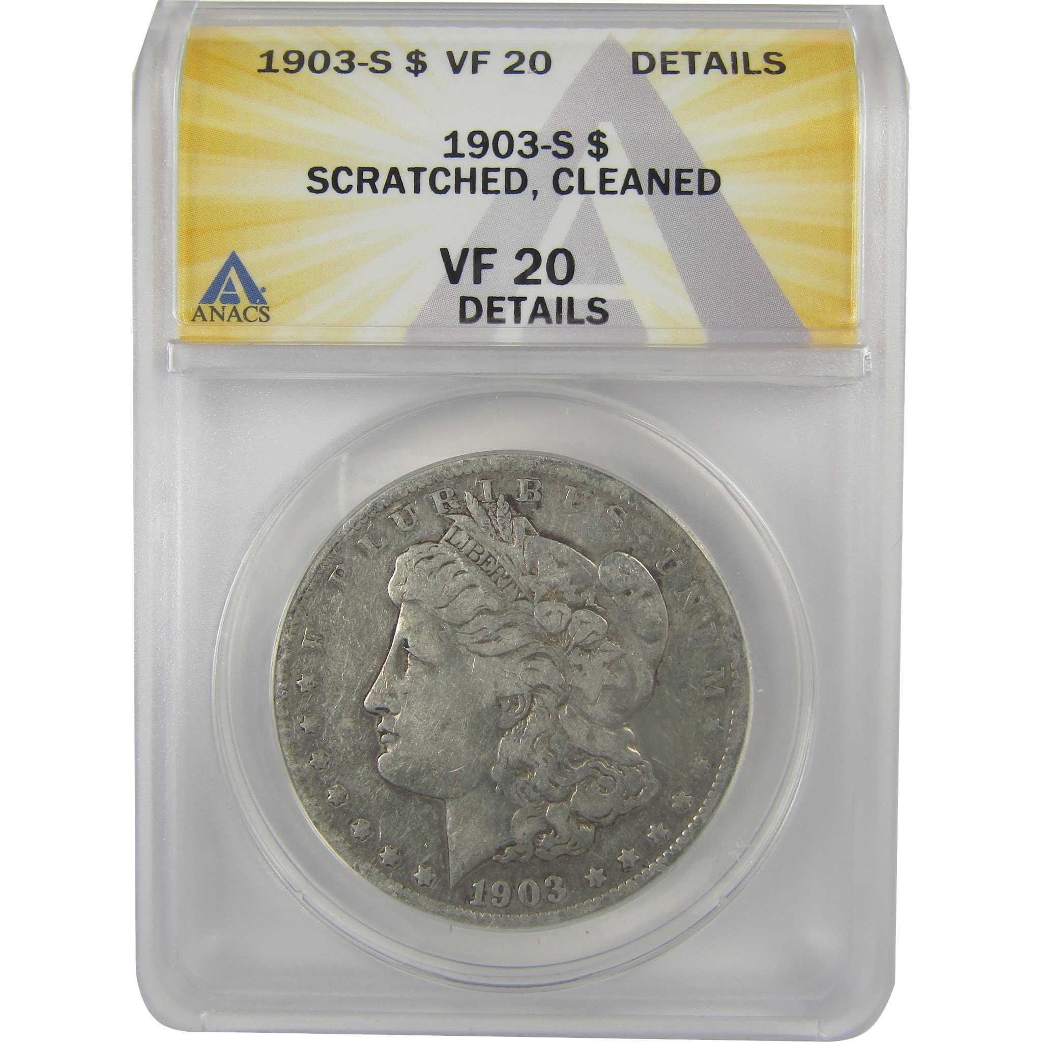 1903 S Morgan Dollar VF 20 Details ANACS Silver $1 Coin SKU:I21722 - Morgan coin - Morgan silver dollar - Morgan silver dollar for sale - Profile Coins & Collectibles