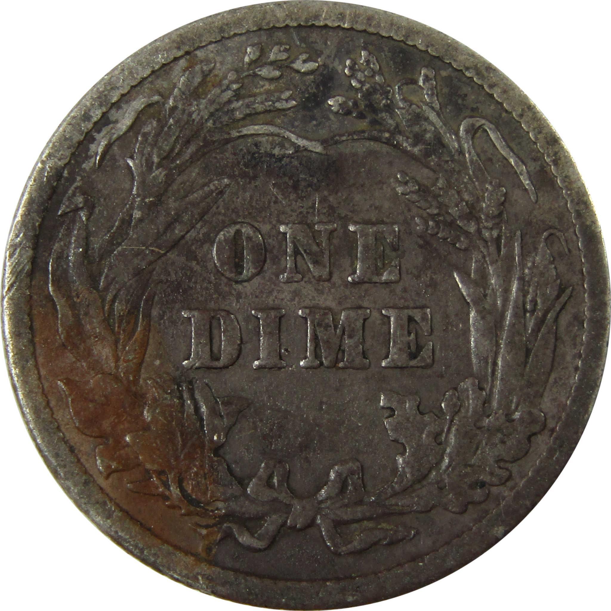1912 Barber Silver Dime F Fine 10c Coin Collectible SKU:CP980