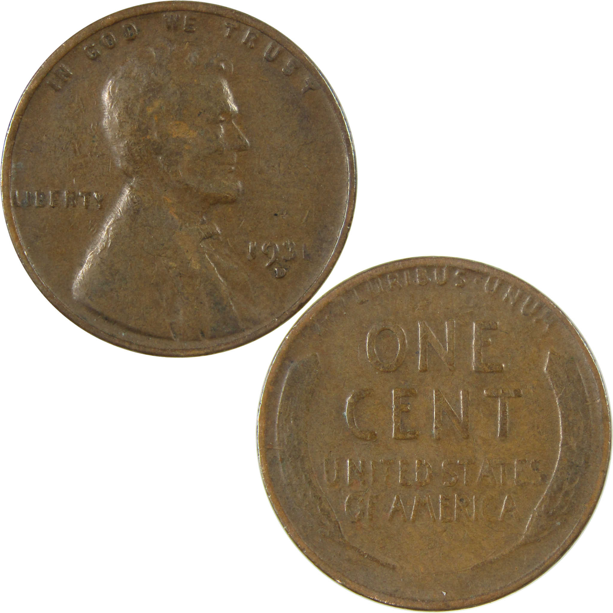 1931 D Lincoln Wheat Cent F Fine Penny 1c Coin Collectible SKU:I26799