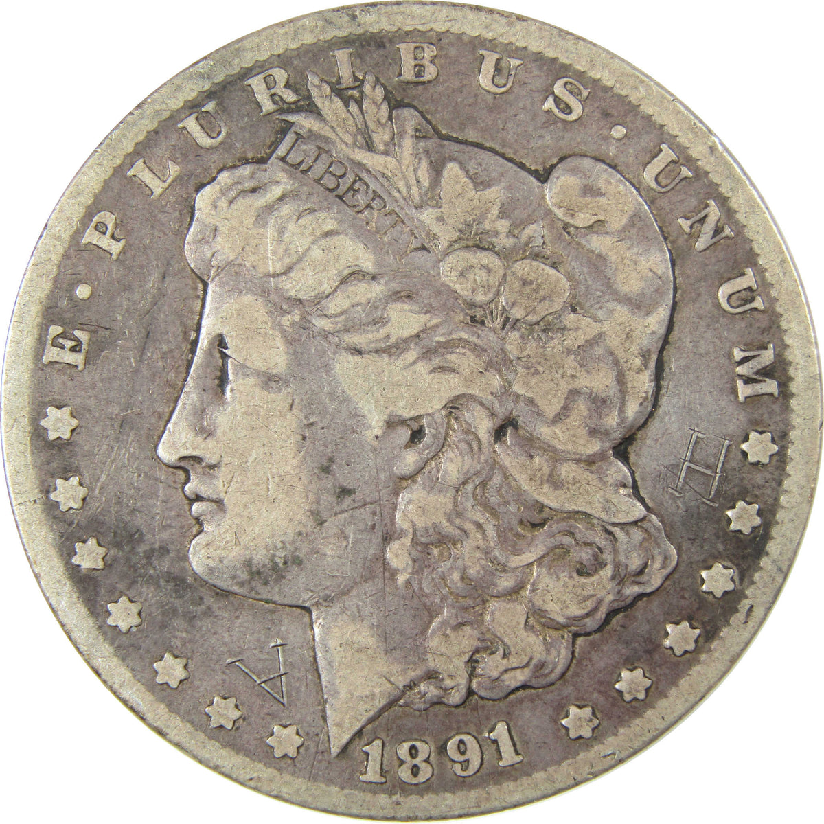 1891 CC Morgan Silver Dollar F Fine Details $1 Coin SKU:CP1582 - Morgan coin - Morgan silver dollar - Morgan silver dollar for sale - Profile Coins & Collectibles