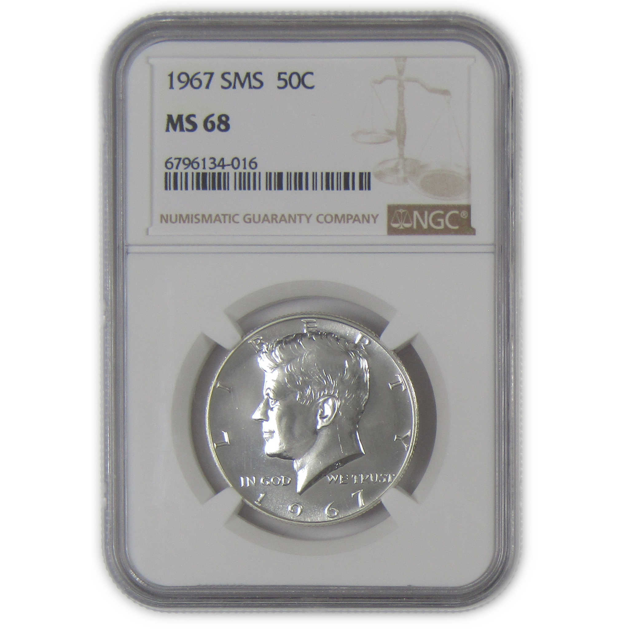 1967 SMS Kennedy Half Dollar MS 68 NGC Silver Clad 50c Coin SKU:I23557