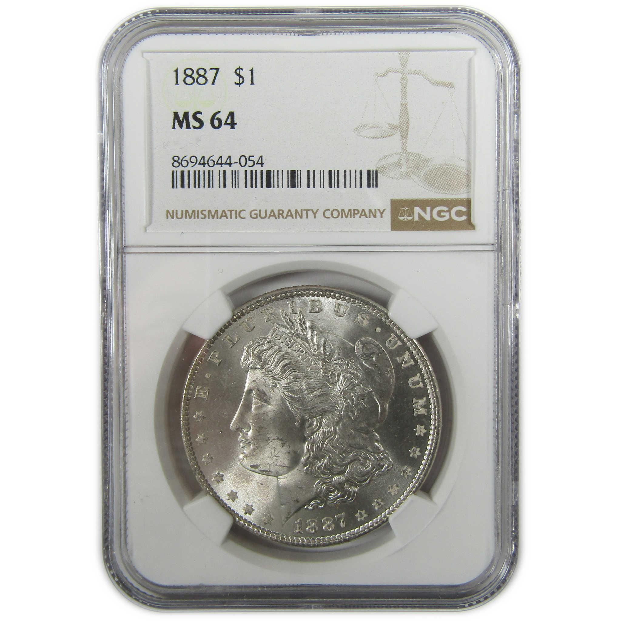 1887 Morgan Silver Dollar MS 64 NGC Toned Reverse SKU:I27541