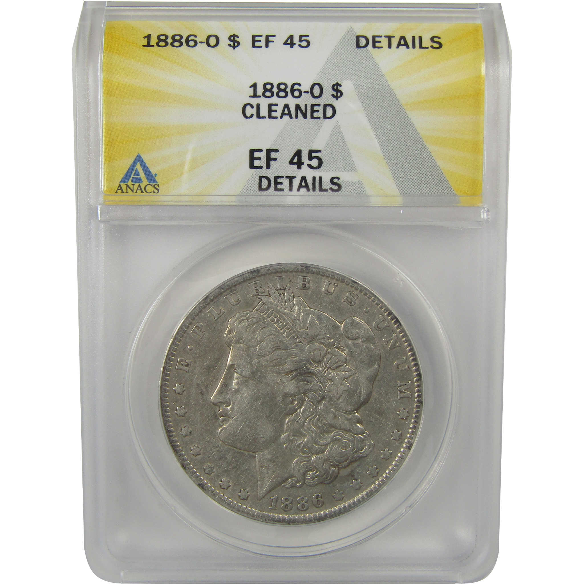 1886 O Morgan Dollar EF 45 Details ANACS Silver $1 Coin SKU:I22364 - Morgan coin - Morgan silver dollar - Morgan silver dollar for sale - Profile Coins & Collectibles