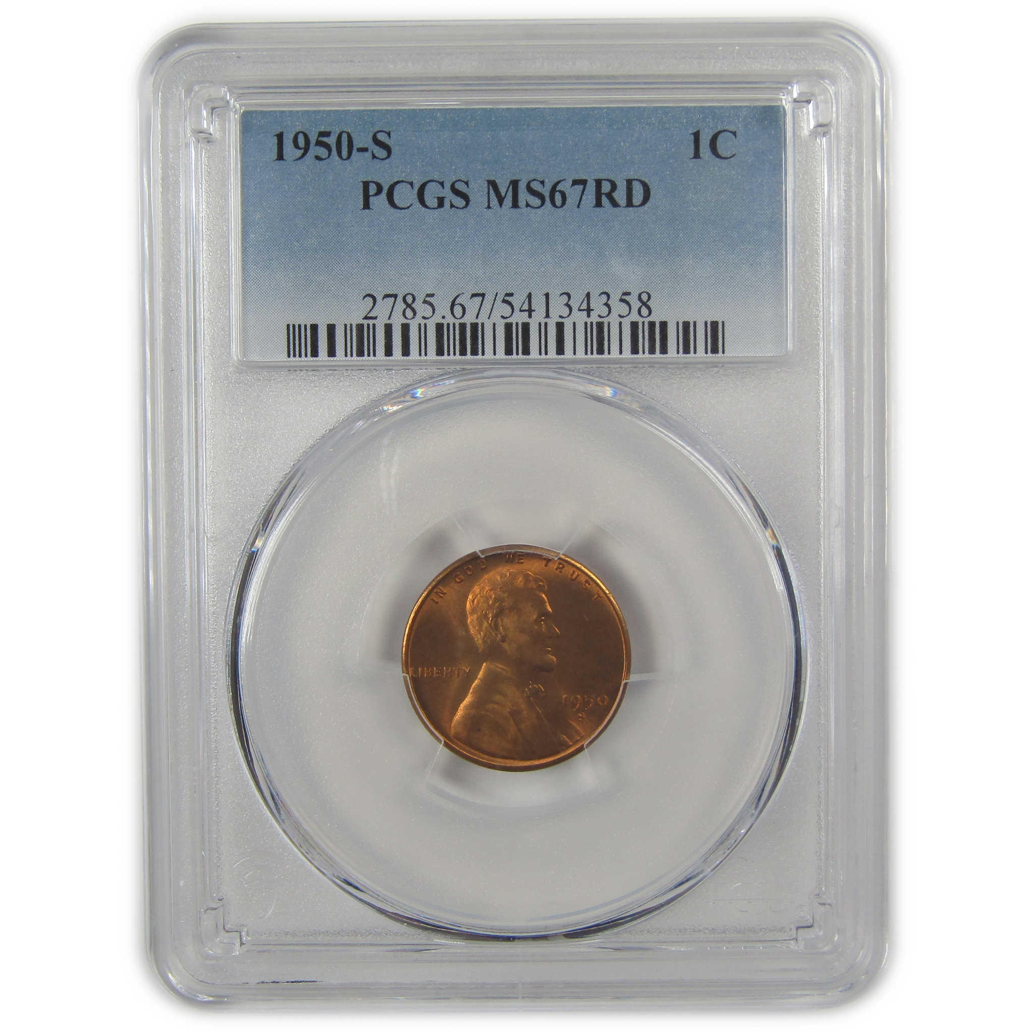 1950 S Lincoln Wheat Cent MS 67 RD PCGS Penny Uncirculated SKU:I22412