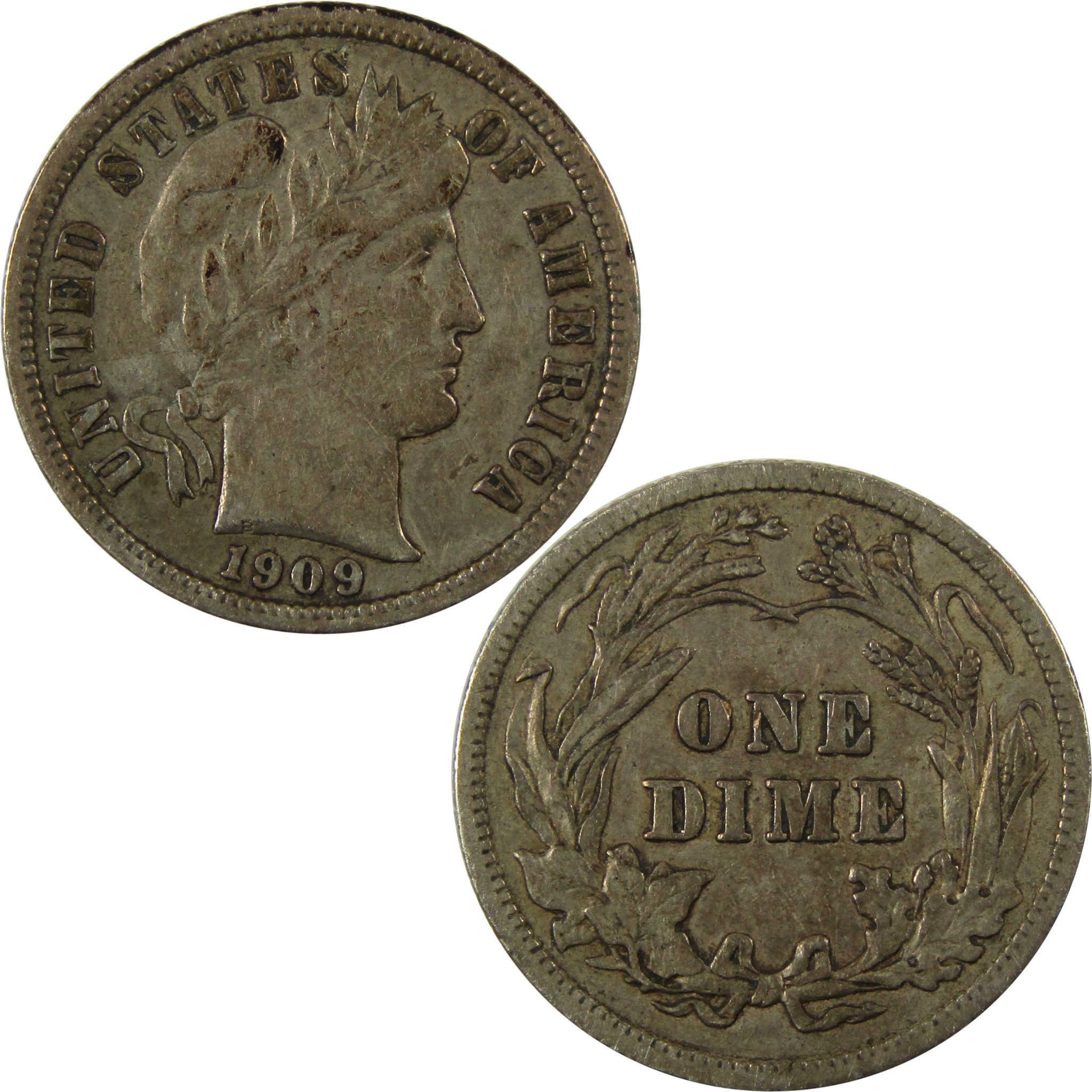 1909 Barber Silver Dime VF/XF Very Fine / Extremely Fine SKU:CP1331