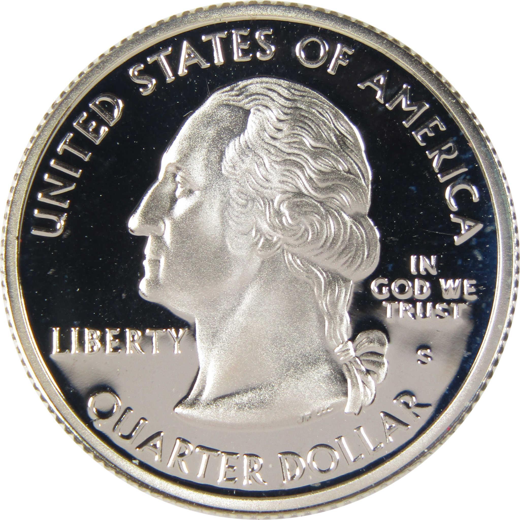 Proof United States quarter dollar coin with George Washington profile, collectible currency