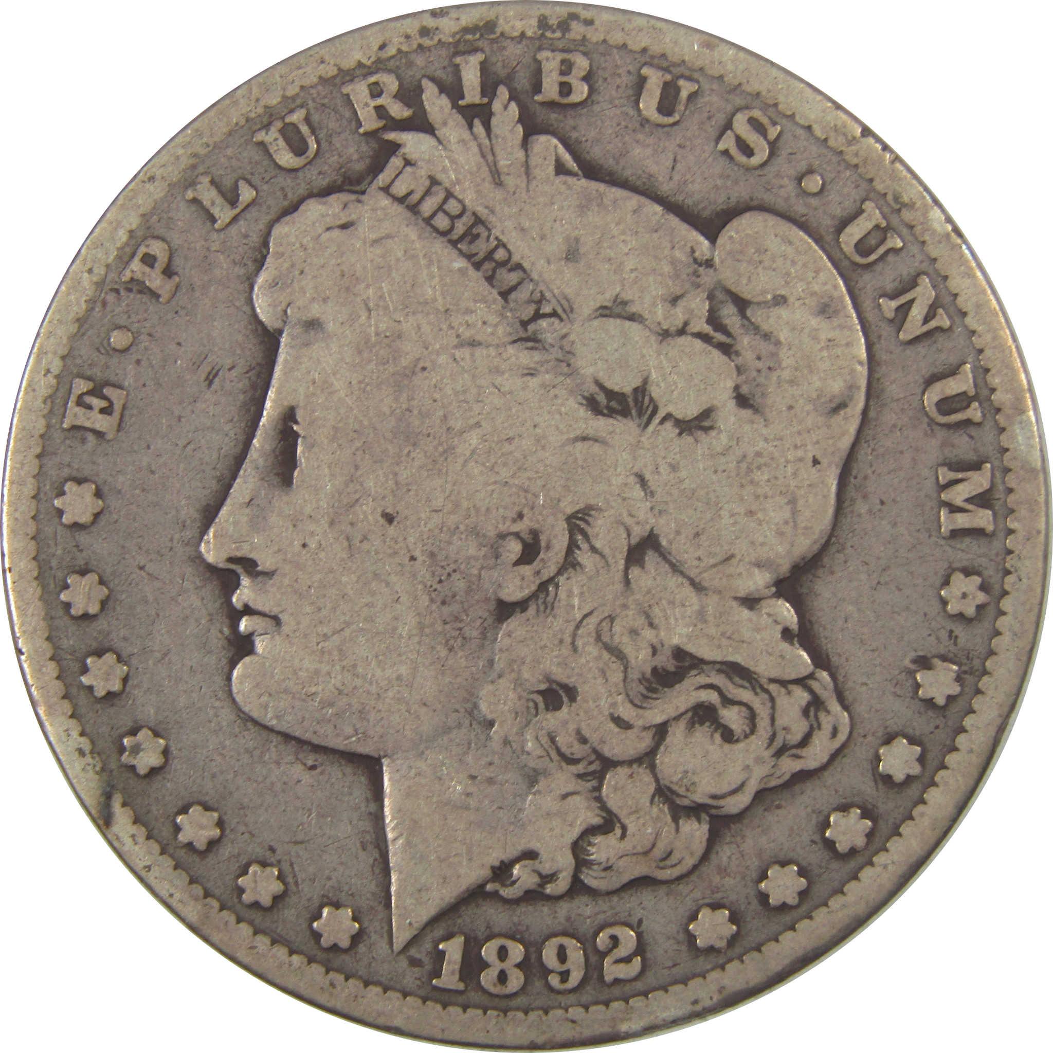 1892 S Morgan Dollar VG Very Good Silver $1 Coin SKU:CPC1090 - Morgan coin - Morgan silver dollar - Morgan silver dollar for sale - Profile Coins & Collectibles