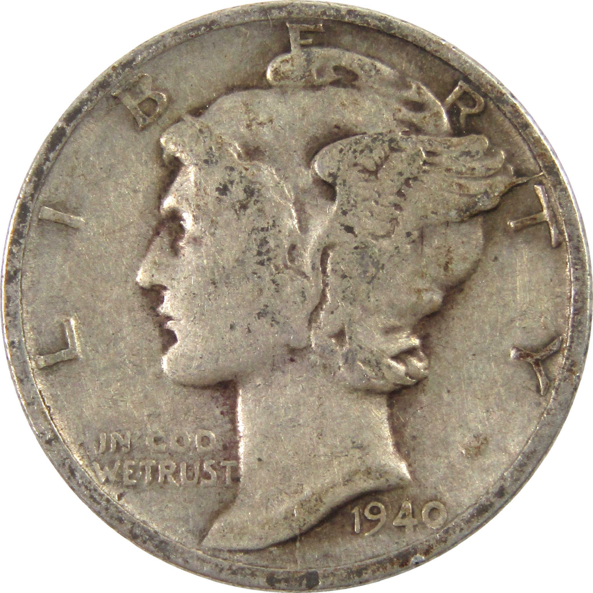 1940 S Mercury Dime VG Very Good Silver 10c Coin
