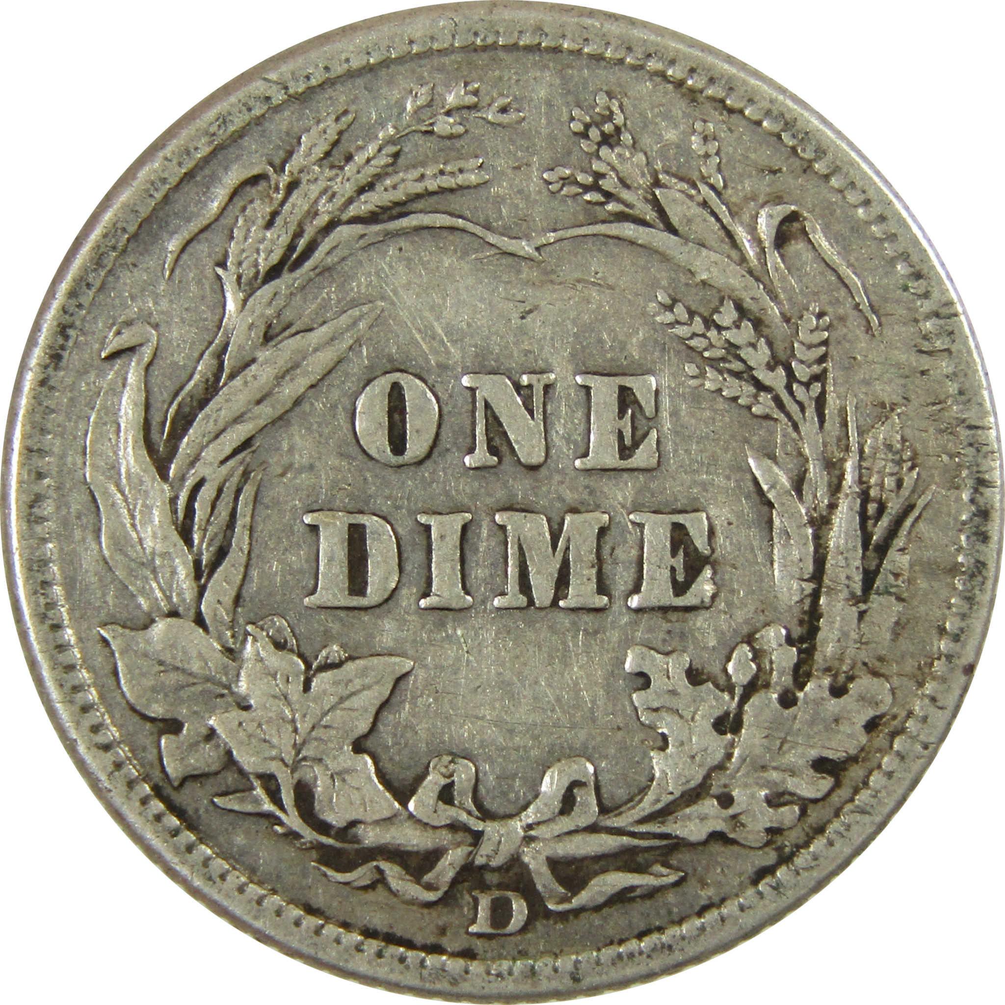 1912 D Barber Silver Dime XF EF Extremely Fine 10c Coin SKU:CP693