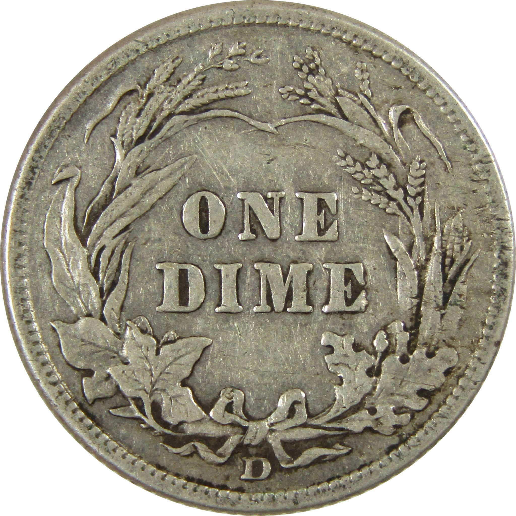 1912 D Barber Silver Dime XF EF Extremely Fine 10c Coin SKU:CP693