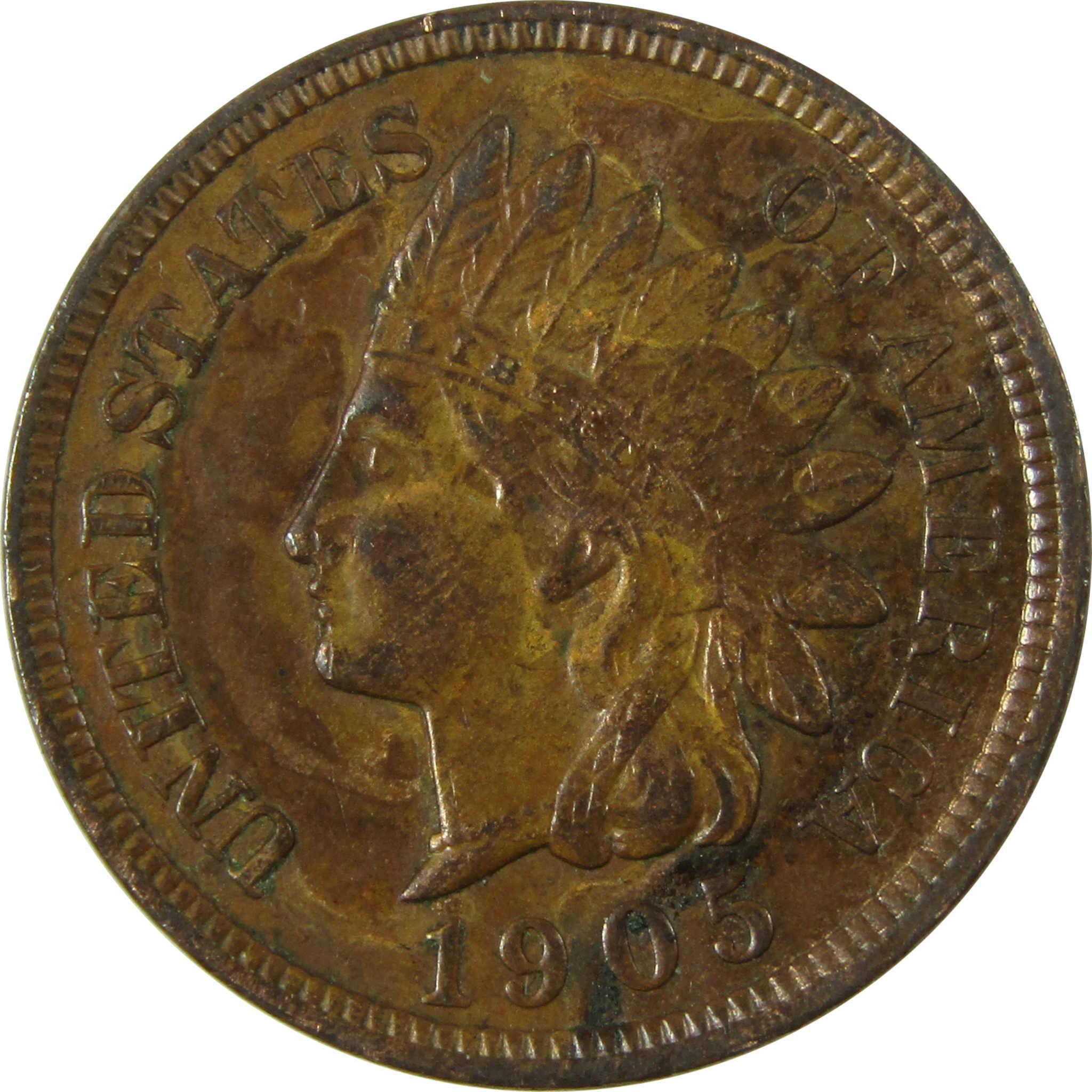 1905 Indian Head Cent AU About Uncirculated Penny 1c Coin SKU:I26644