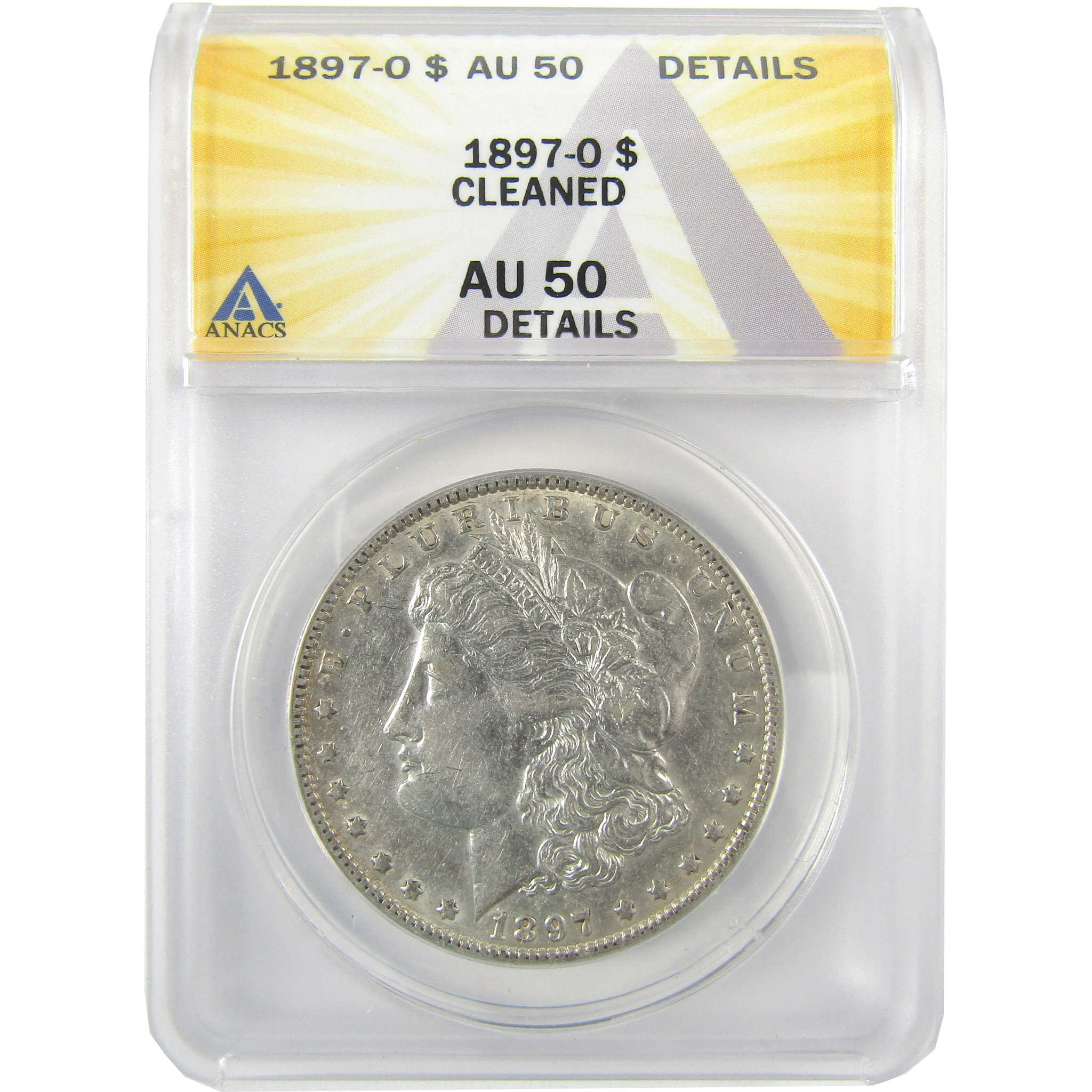 1897 O Morgan Dollar AU 50 Details ANACS Silver $1 Coin SKU:I19180 - Morgan coin - Morgan silver dollar - Morgan silver dollar for sale - Profile Coins & Collectibles