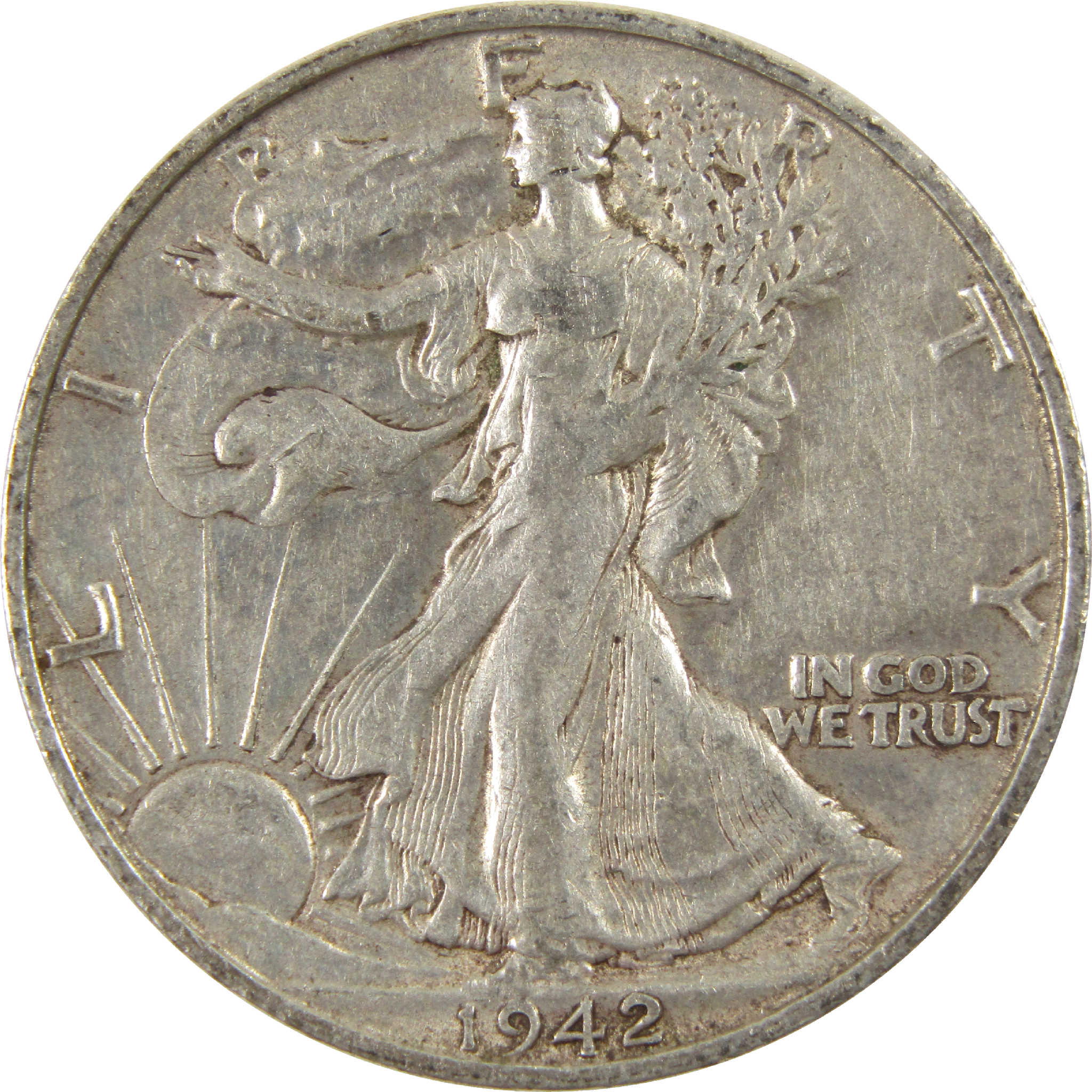1942 S Liberty Walking Half Dollar VF Very Fine Silver 50c Coin