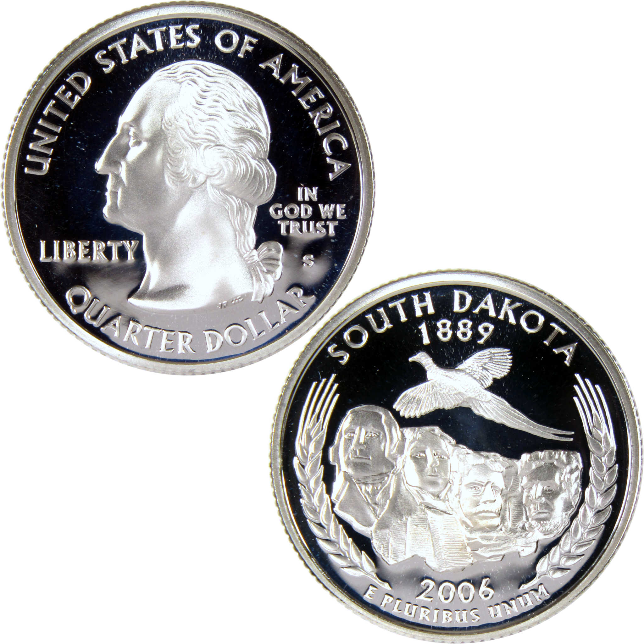 2006 S South Dakota State Quarter Silver Proof 25c Coin