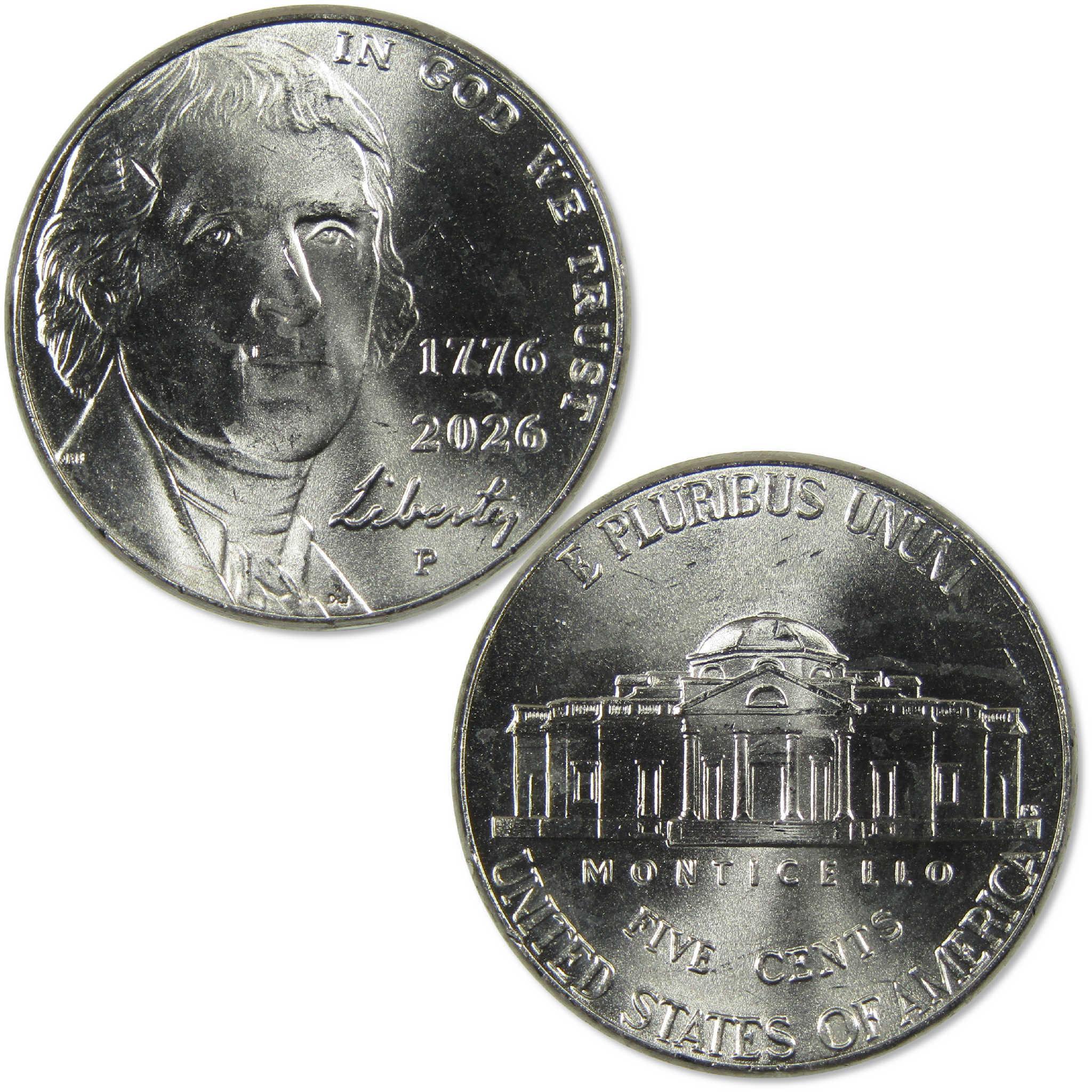 2026 P Semiquincentennial Jefferson Nickel Uncirculated Mint State