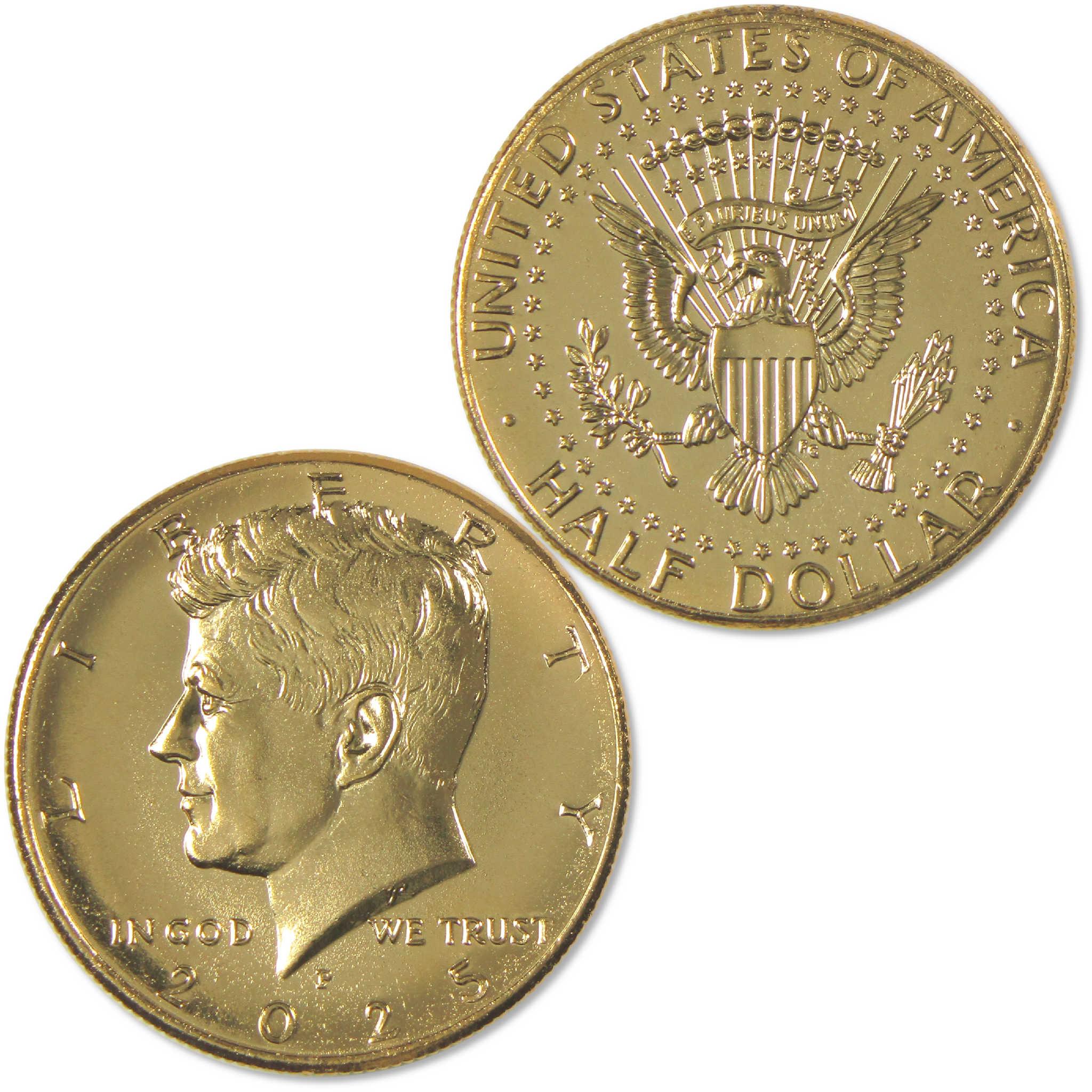 2025 Gold-Plated Kennedy Half Dollar Clad 50c Coin Collectible