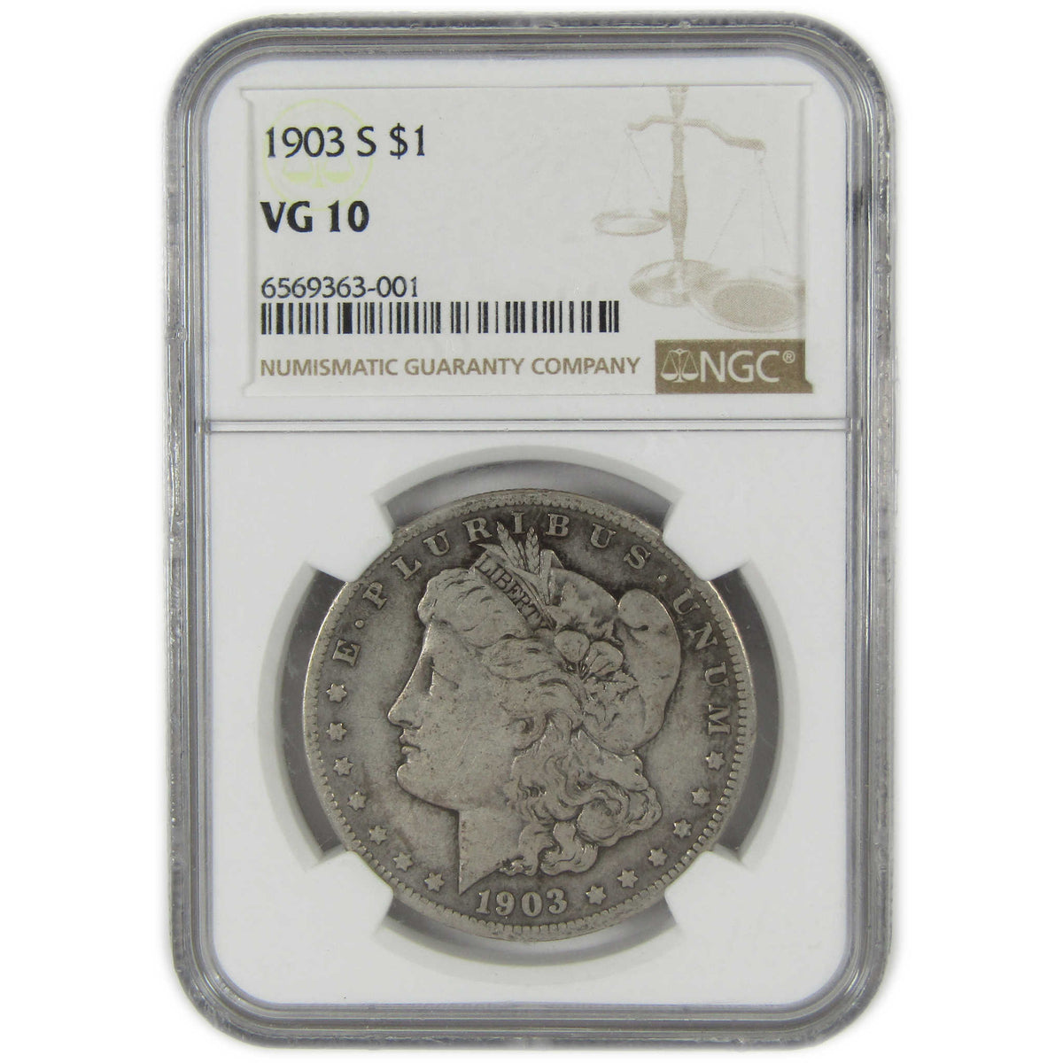 1903 S Morgan Silver Dollar VG 10 NGC $1 Coin Collectible SKU:I28830