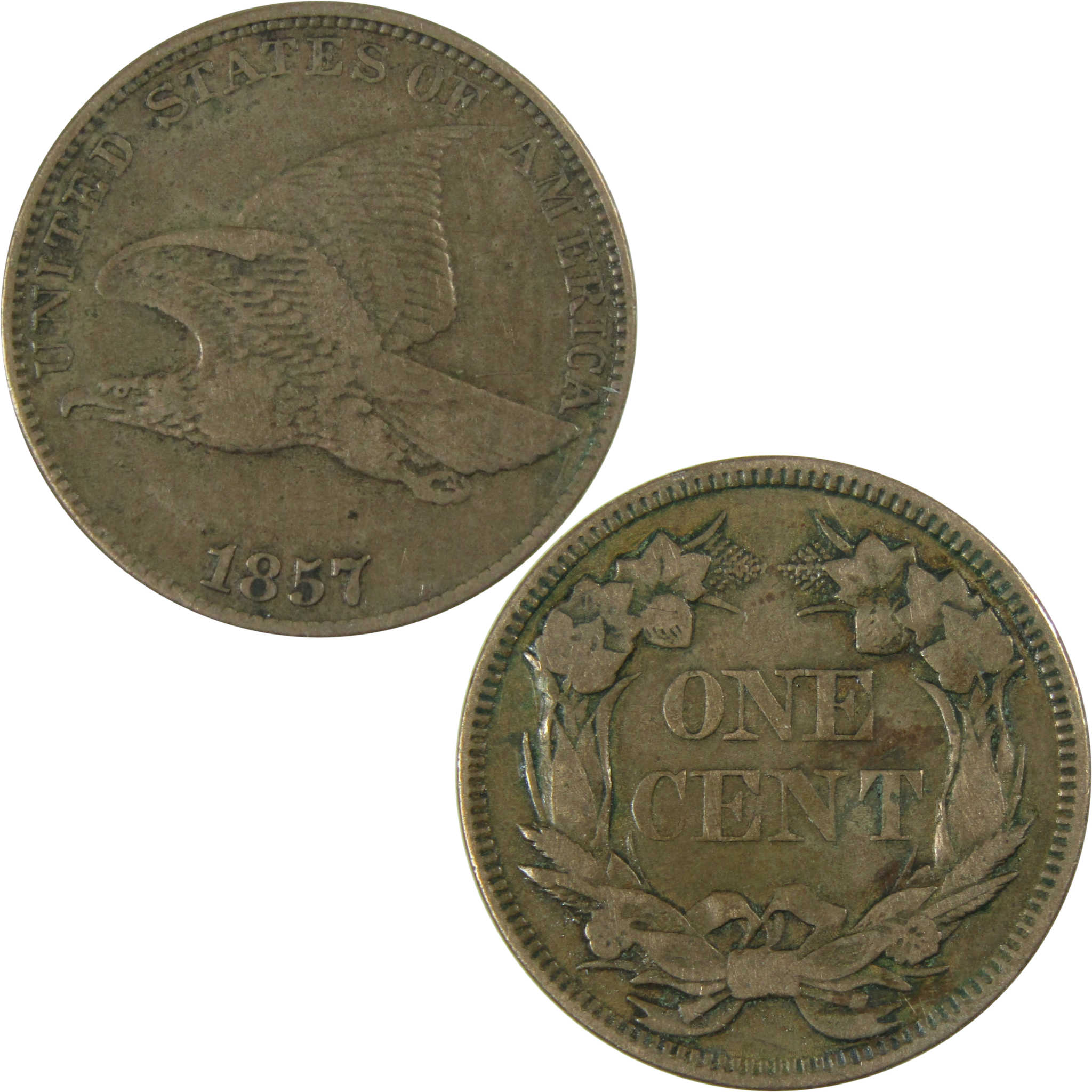 1857 Flying Eagle Cent VF Very Fine Penny 1c Coin SKU:I27249