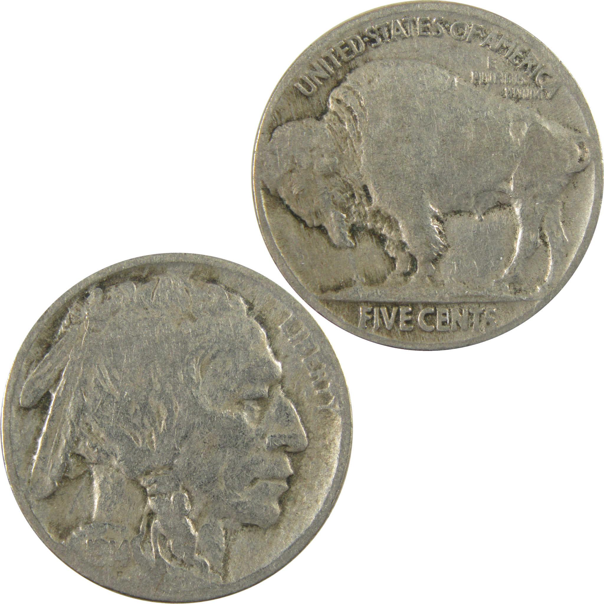 1914 Indian Head Buffalo Nickel F Fine 5c Coin SKU:I28217