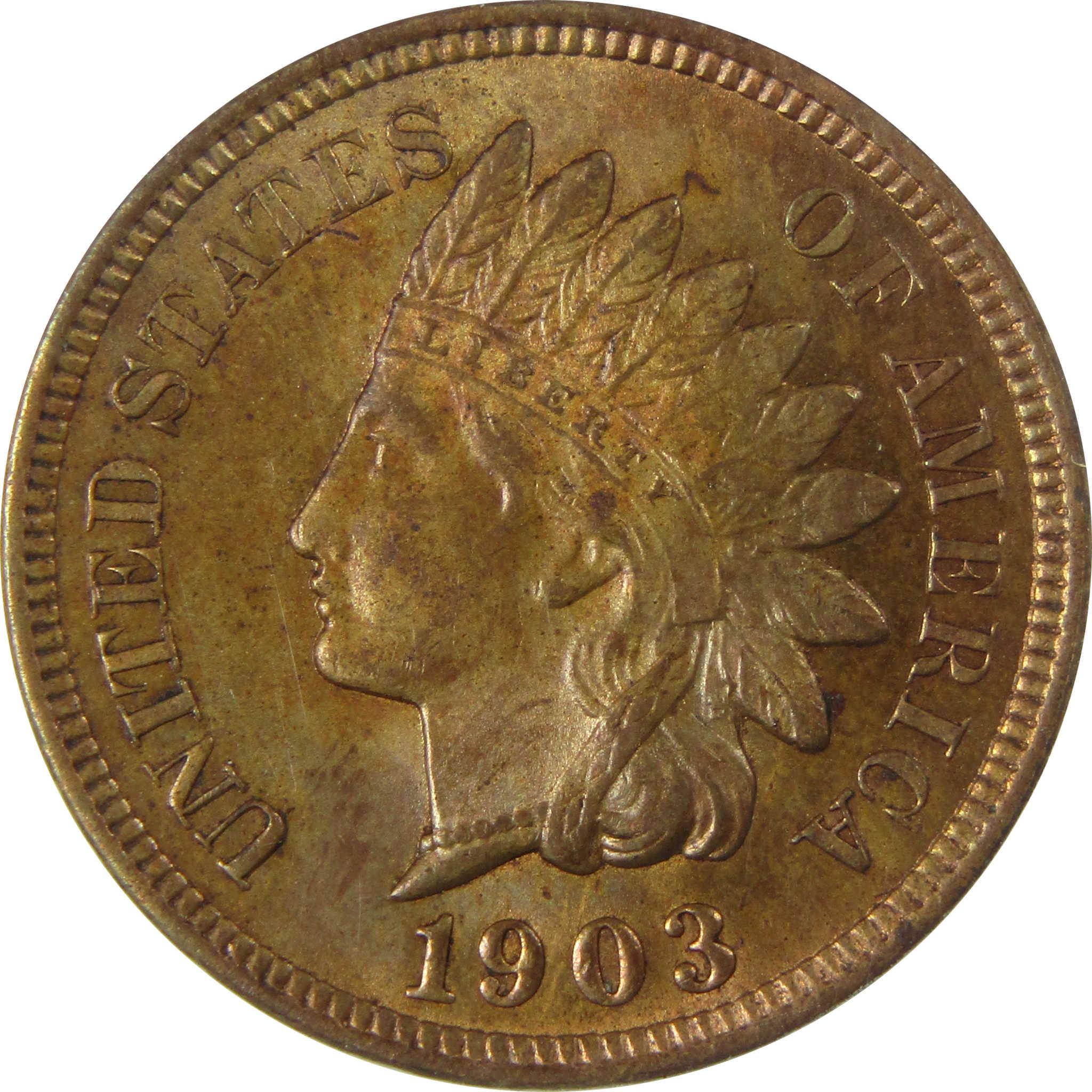 1903 Indian Head Cent MS 62 BN ANACS Penny Uncirculated SKU:CP773