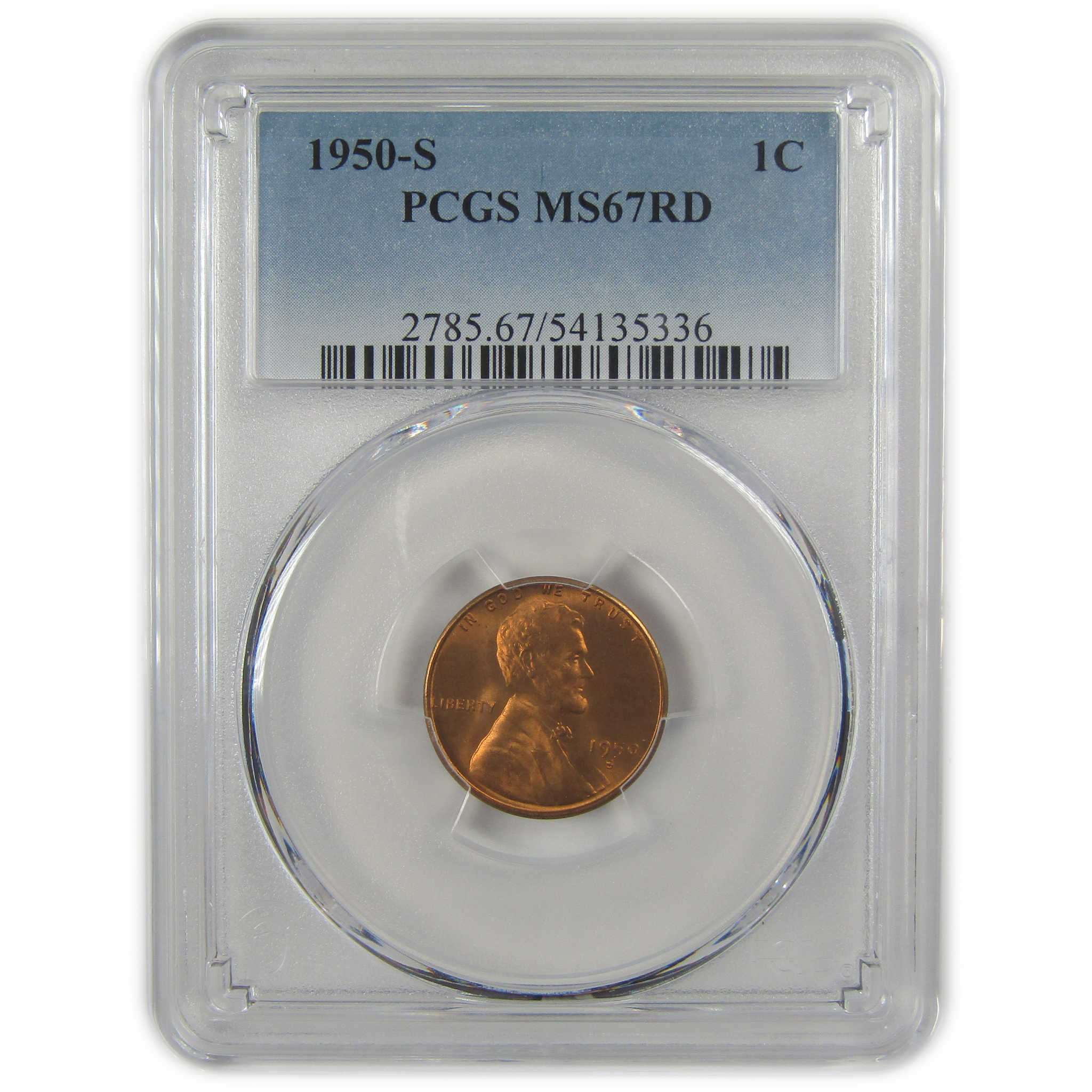 1950 S Lincoln Wheat Cent MS 67 RD PCGS Penny Uncirculated SKU:I22410