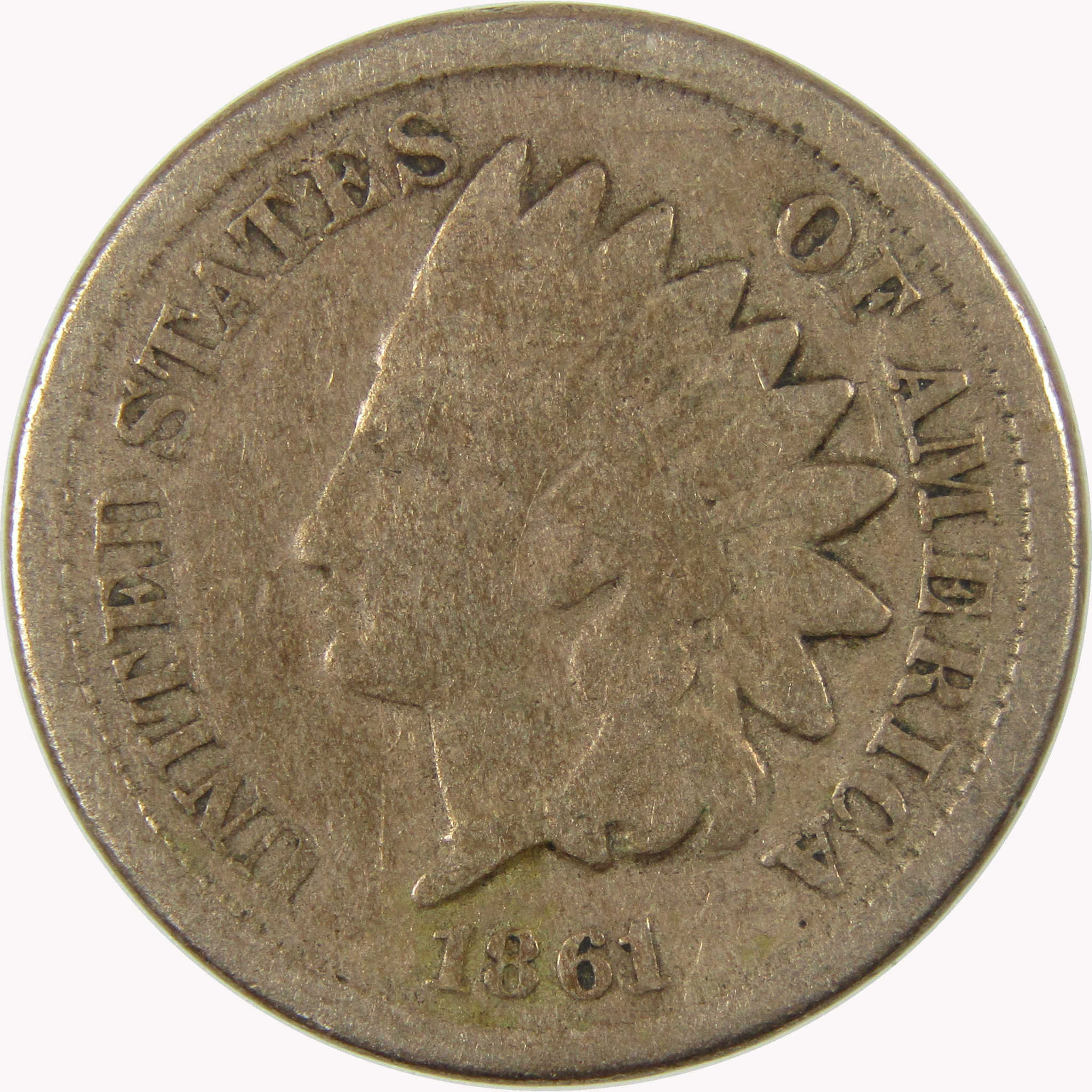 1861 Indian Head Cent G Good Penny 1c Coin SKU:CP1080