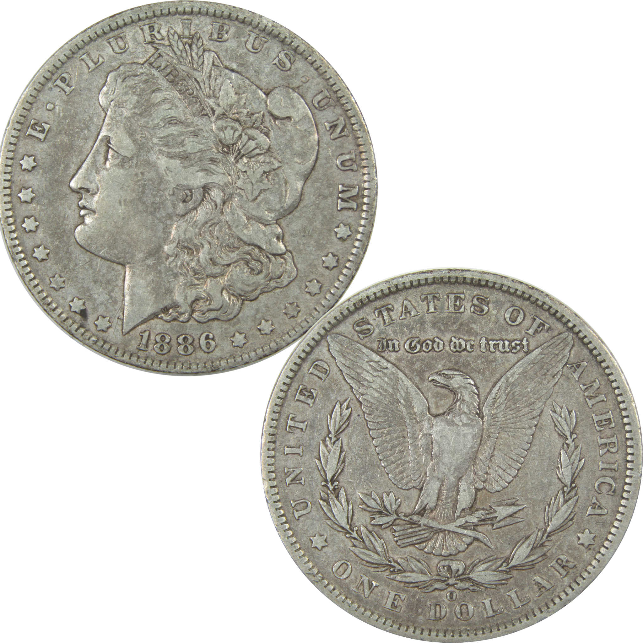 1886 O Morgan Dollar XF EF Extremely Fine Silver $1 Coin SKU:I15478 - Morgan coin - Morgan silver dollar - Morgan silver dollar for sale - Profile Coins & Collectibles